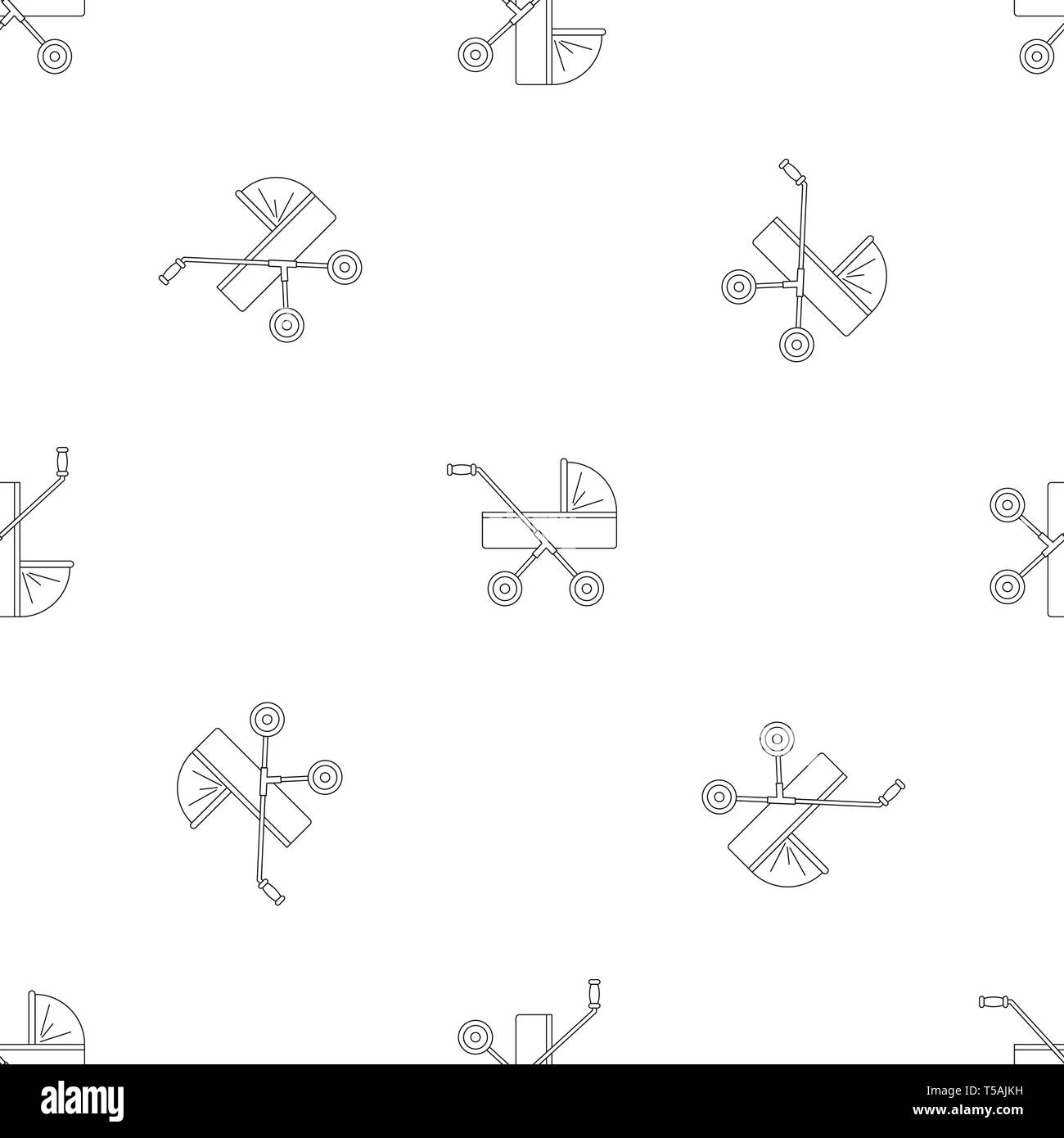 Baby pram pattern seamless vector repeat geometric for any web design Stock Vector