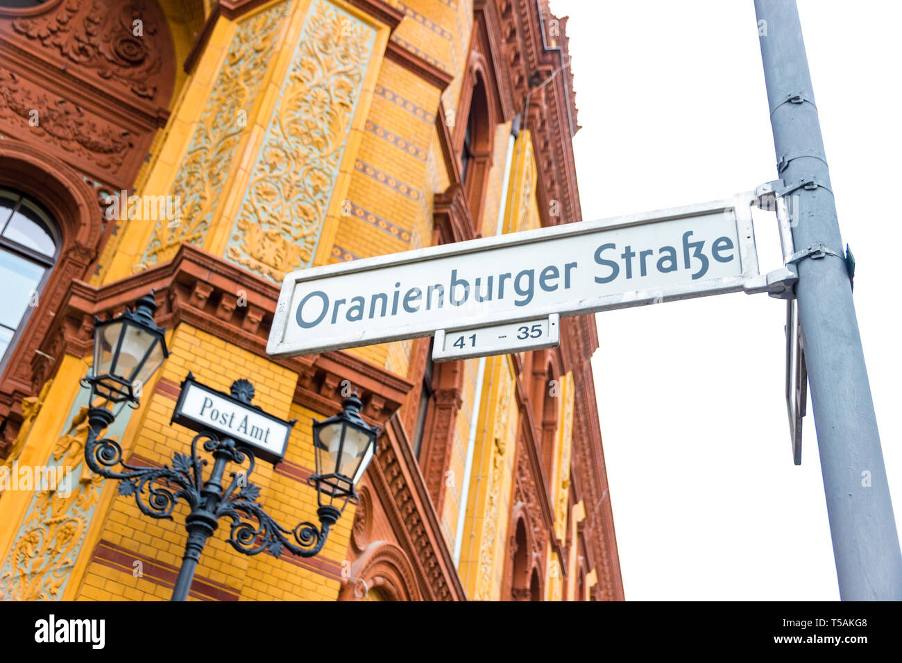 Berlin, Germany. particular of the historic post office in oranienburger street in the mitte district Stock Photo