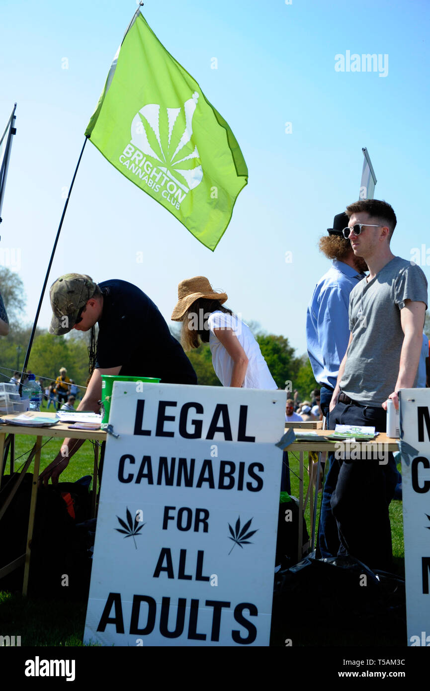 Legalise cannabis '420 Day' demonstration in Hyde Park, London, UK - 20 Apr 2019 Stock Photo