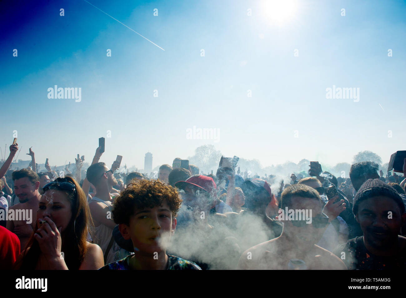 Legalise cannabis '420 Day' demonstration in Hyde Park, London, UK - 20 Apr 2019 Stock Photo