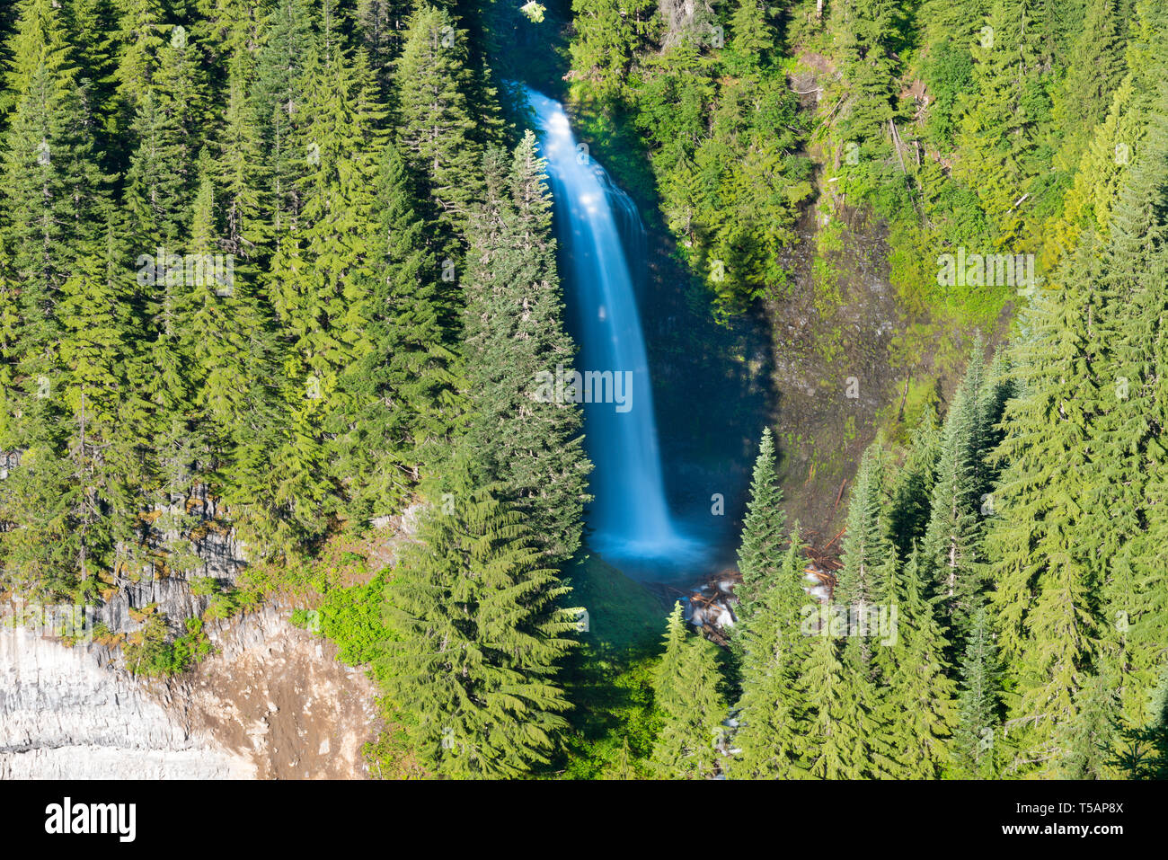 Martha Falls at Mount Rainier National Park, Washington State, USA Stock Photo