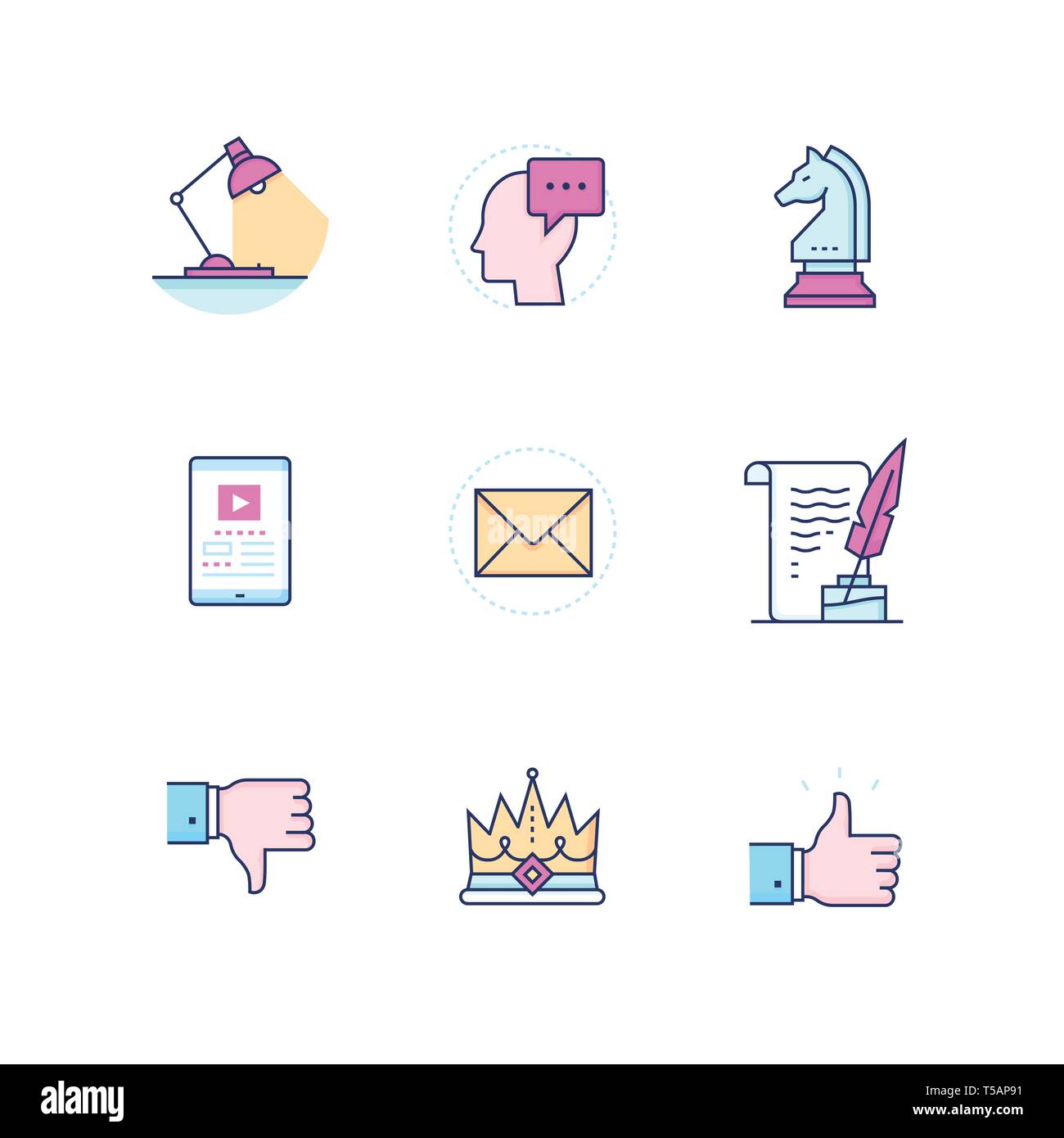 Business concepts - colorful line design style icons set Stock Vector