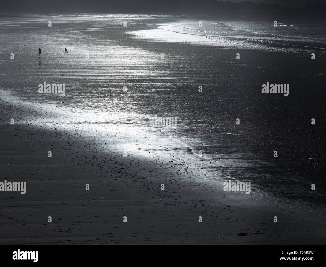 St Ouen's Bay in Jersey, Channel Islands, the longest sandy beach on the island. Stock Photo