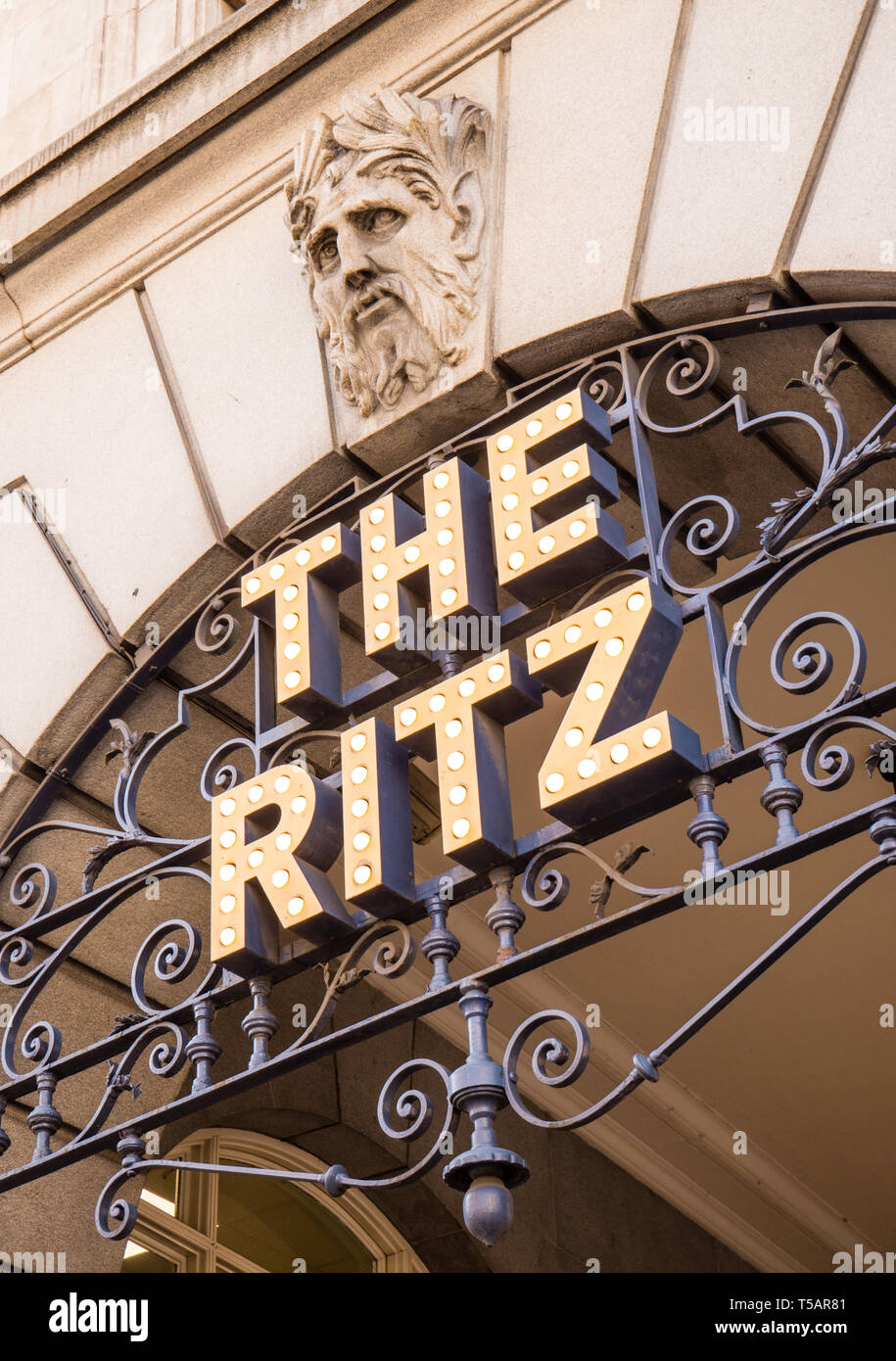 The Sign for The Ritz London, The Ritz Hotel, Piccadilly, London, England, UK, GB. Stock Photo