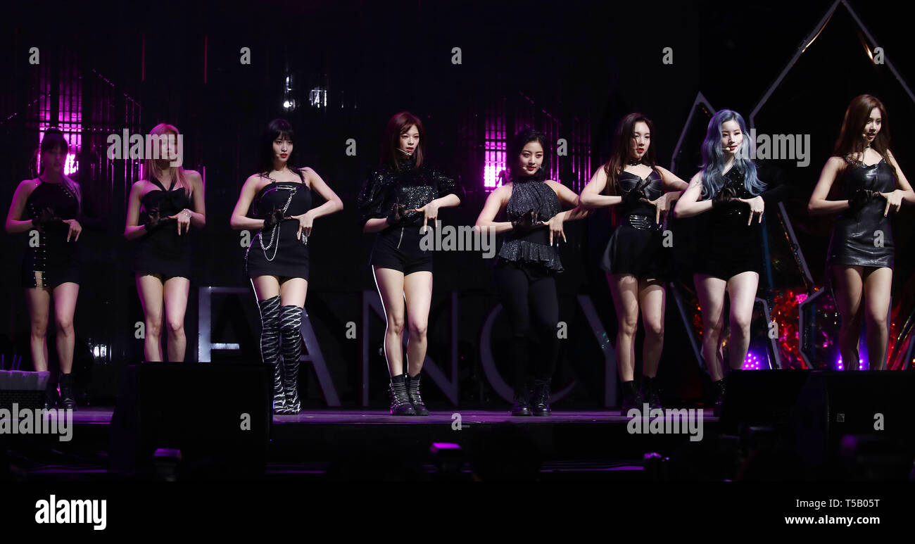 23rd Apr 19 S Korean Girl Group Twice Tzuyu A Member Of South Korean Girl Group Twice Poses For A Photo During A Showcase For The Group S Seventh Mini Album Fancy You