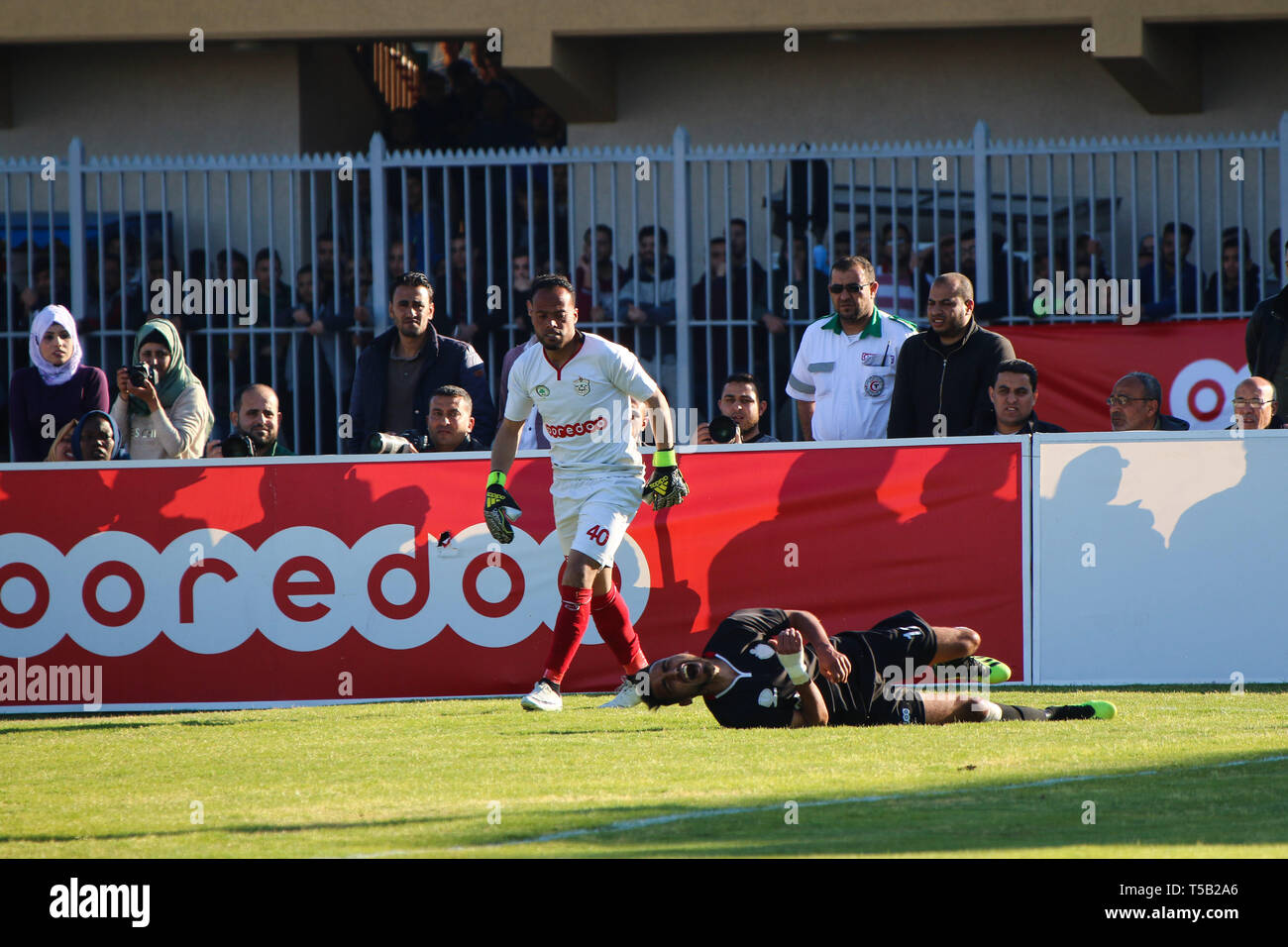 April 22, 2019 - The Rafah Club football team wins against the Al ...