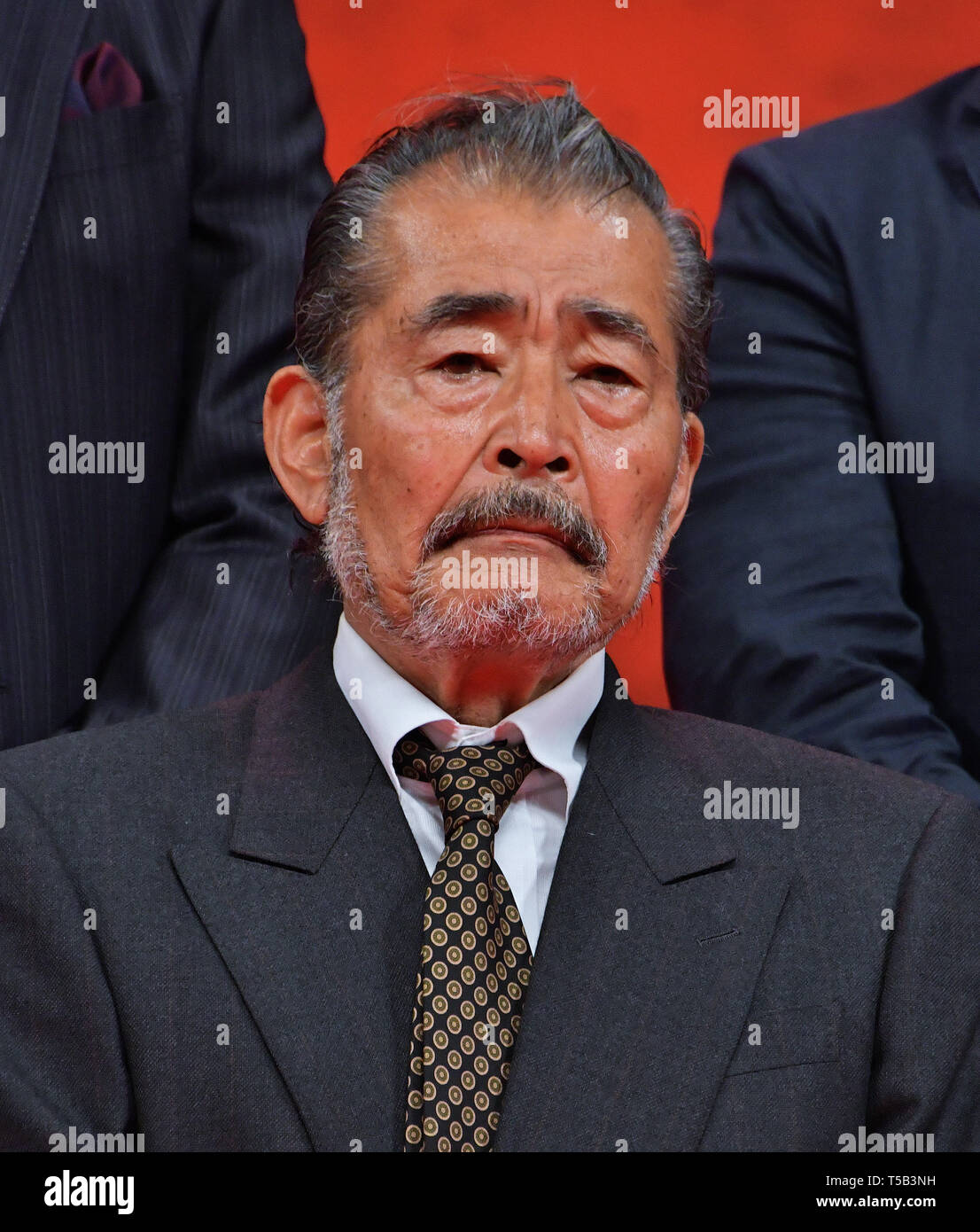 Fuji Tatsuya attends a premiere for "Aircraft Carrier Ibuki" at the ...