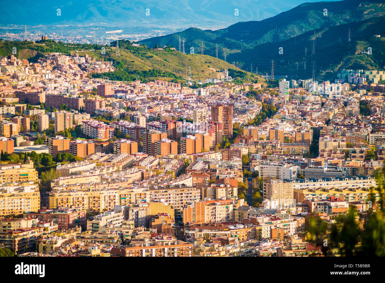 City view of Barcelona, Spain. Barcelona is a city located in the east coast  of Spain Stock Photo - Alamy