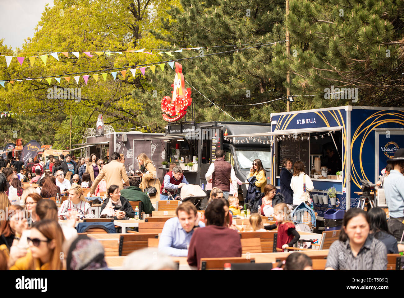 Bucharest Romania 21042019 Street Food Truck Festival