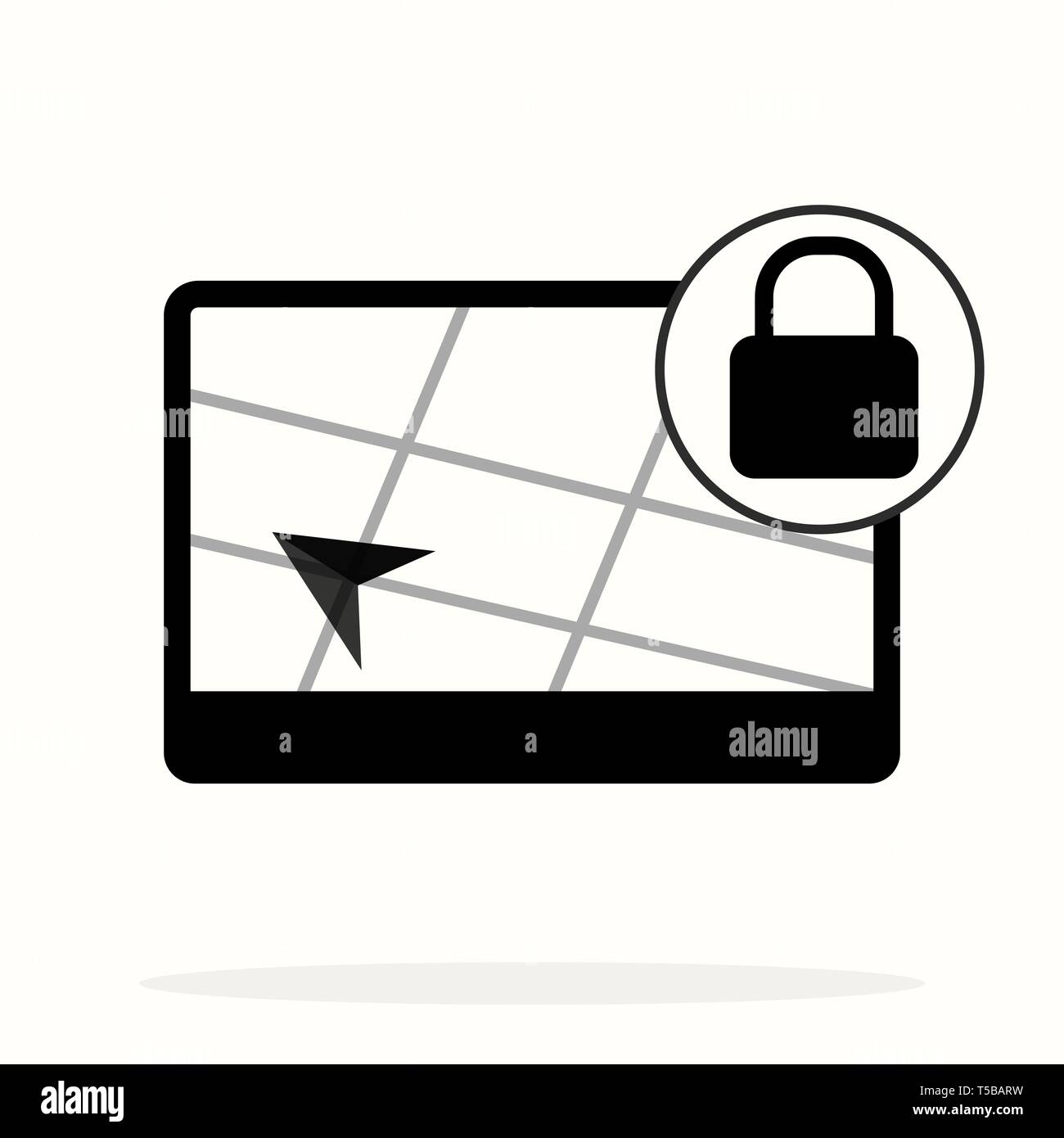 Map pointer lock icon hi-res stock photography and images - Alamy