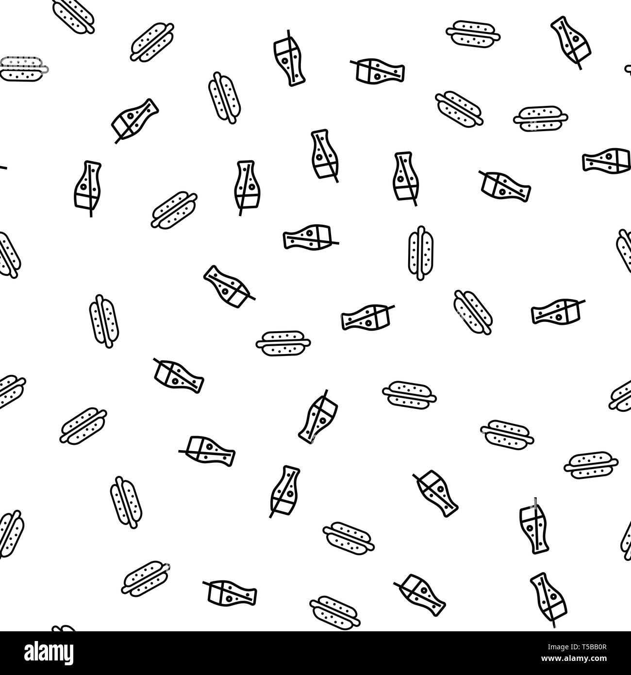 Fast Food And Cola Drink Theme Seamless Pattern Stock Vector Image ...