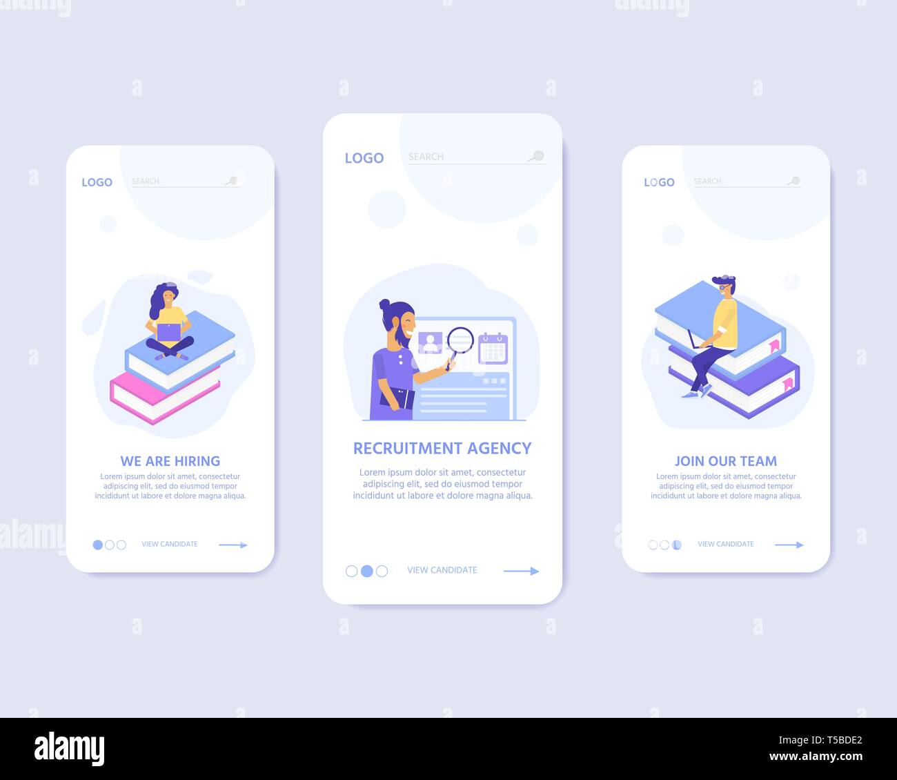 Recruitment Agency Concept With Characters For Social Media