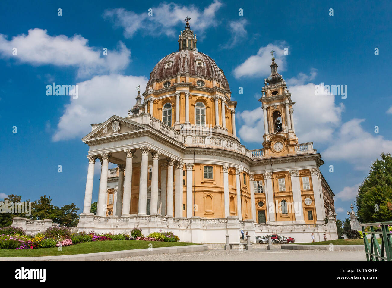 The Basilica of Superga (Italian: Basilica di Superga) is a church in the vicinity of Turin. Stock Photo