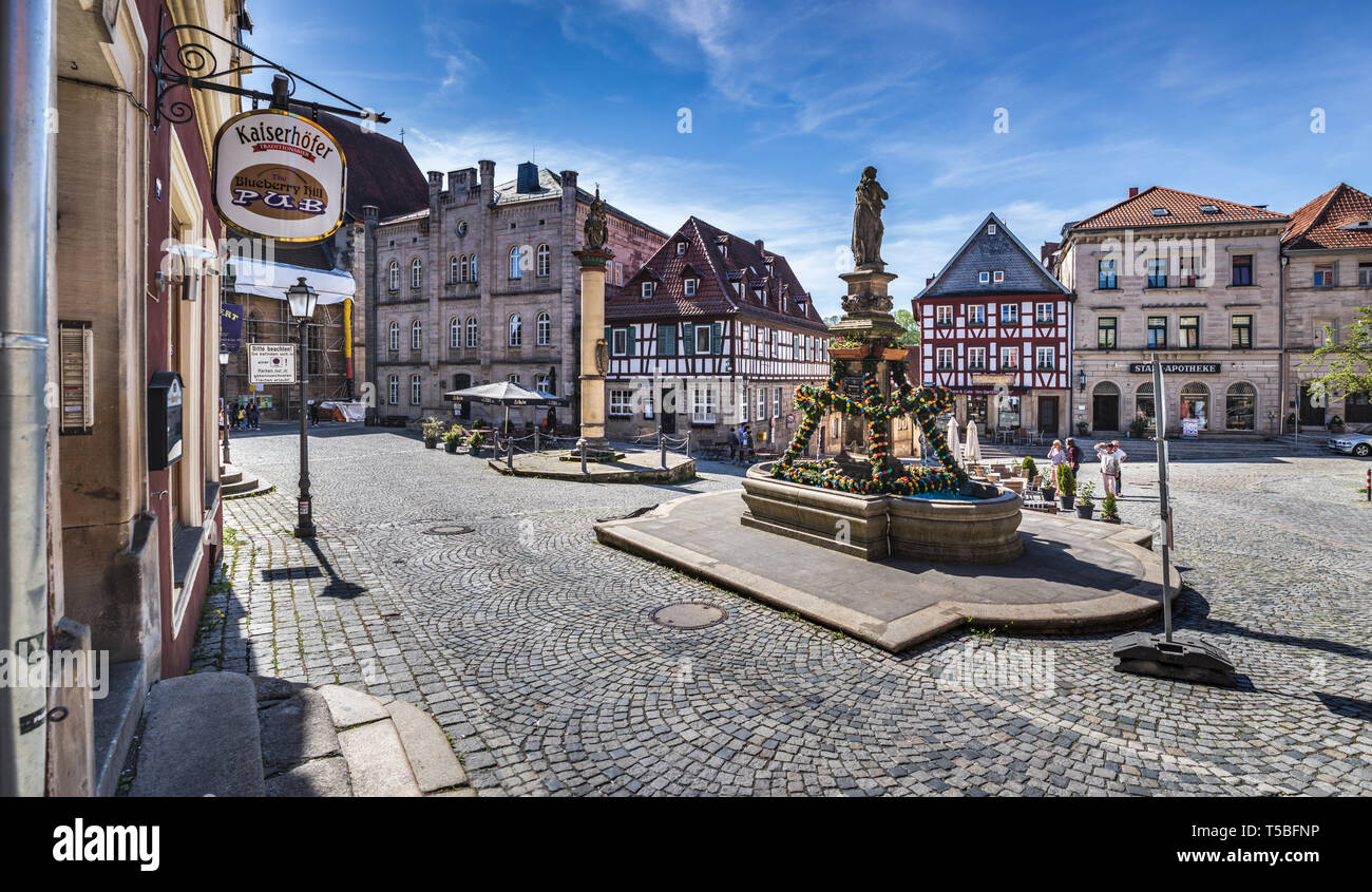 KRONACH, GERMANY CIRCA APRIL, 2019 St. Johannesbrunnen of Kronach in