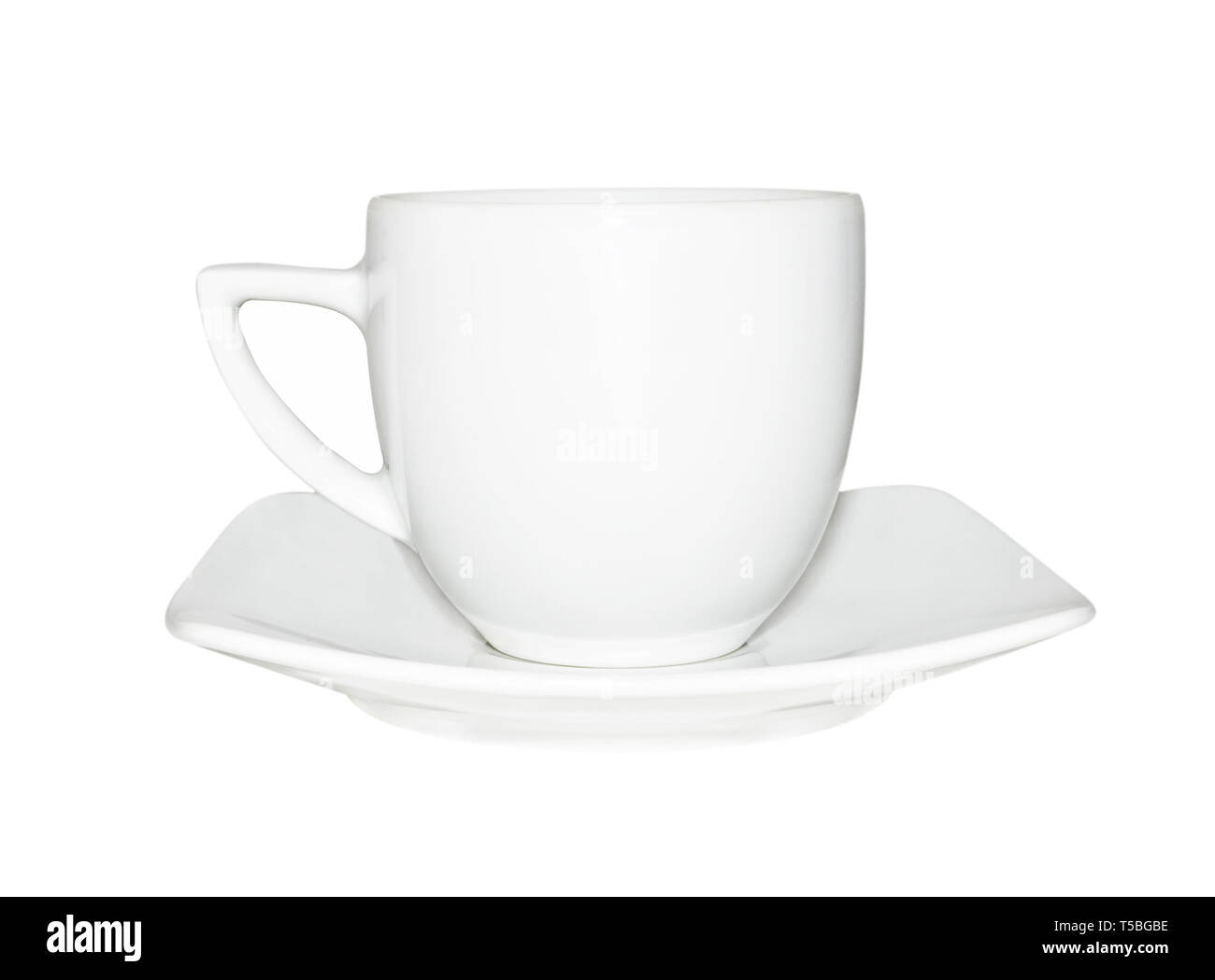 Cup of coffee with saucer isolated on white background Stock Photo - Alamy