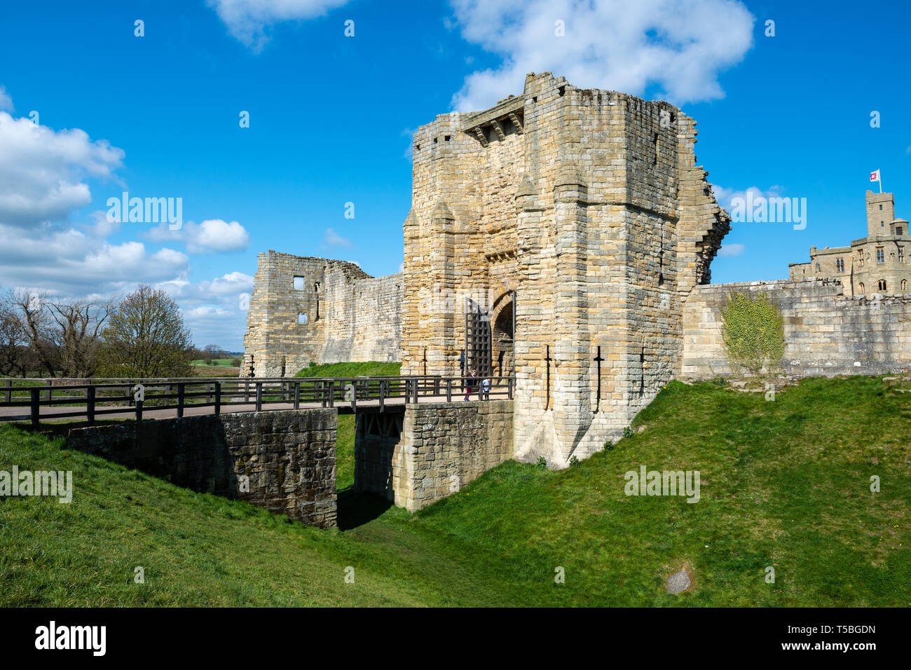 Entrance Gatehouse at Warkworth Castle, Warkworth, Northumberland ...