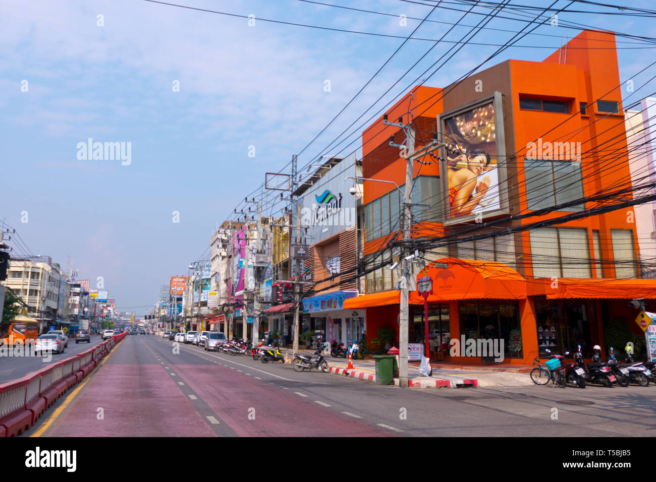 Thanon Phet Kasem, main thoroughfare, Hua Hin, Thailand Stock Photo