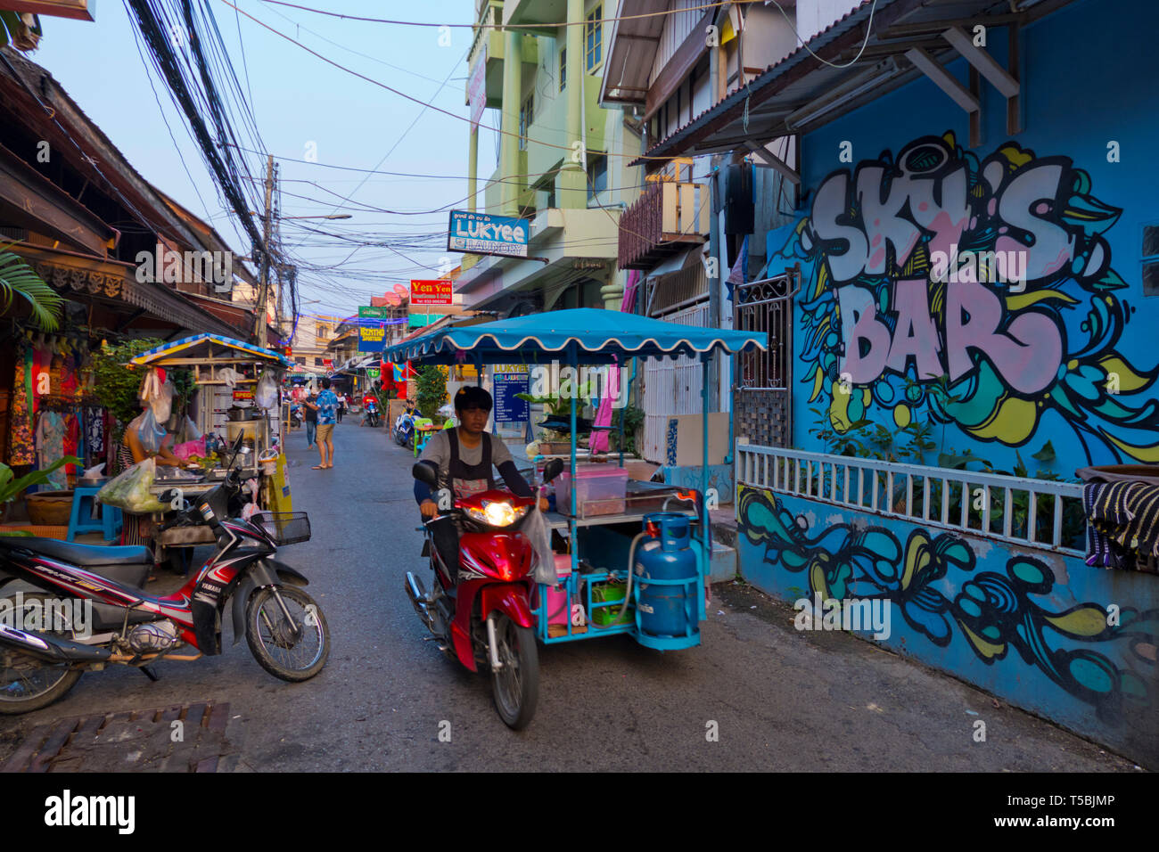 Mobile food stall, Selakam street, Hua Hin, Thailand Stock Photo