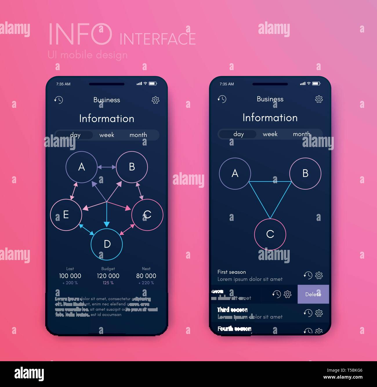 Mobile phone application for analytics. stock vector Stock Vector