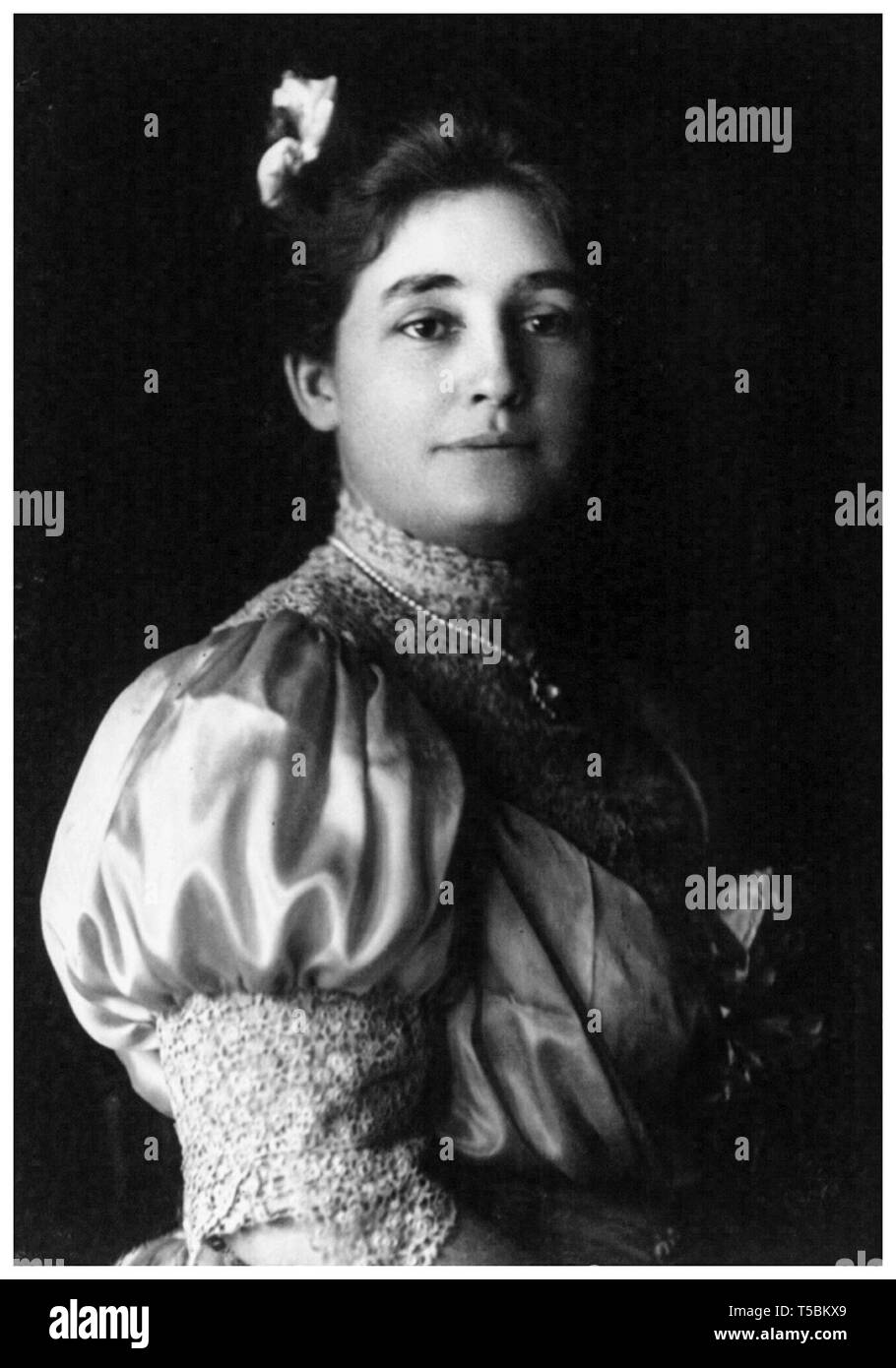 Mina Miller Edison (1865–1947), wife of inventor Thomas Alva Edison, portrait, Pach Brothers, 1906 Stock Photo