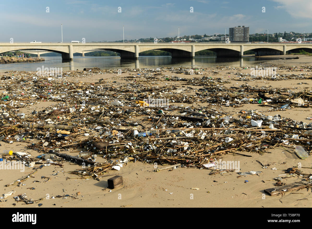 Durban, KwaZuluNatal, South Africa, plastic pollution, containers and