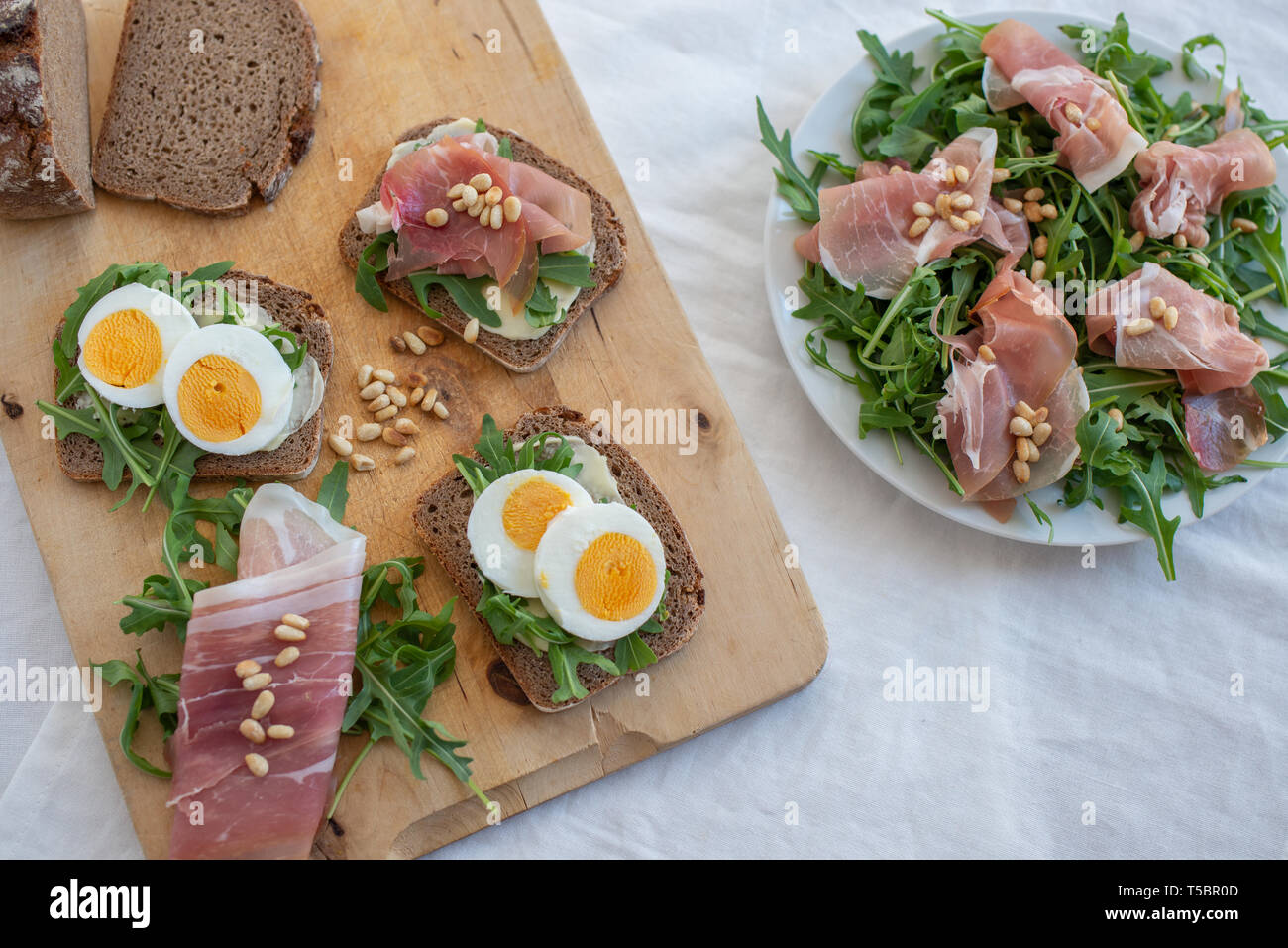 Bread with Prosciutto Stock Photo Alamy