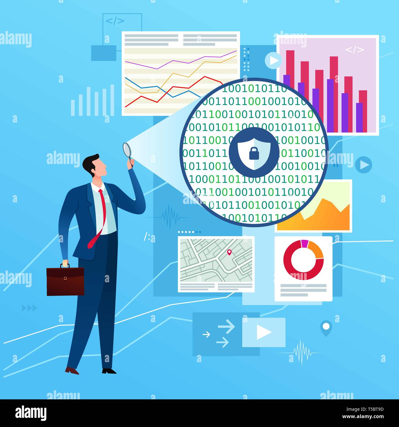 Business data inspection for security insurance. Business concept