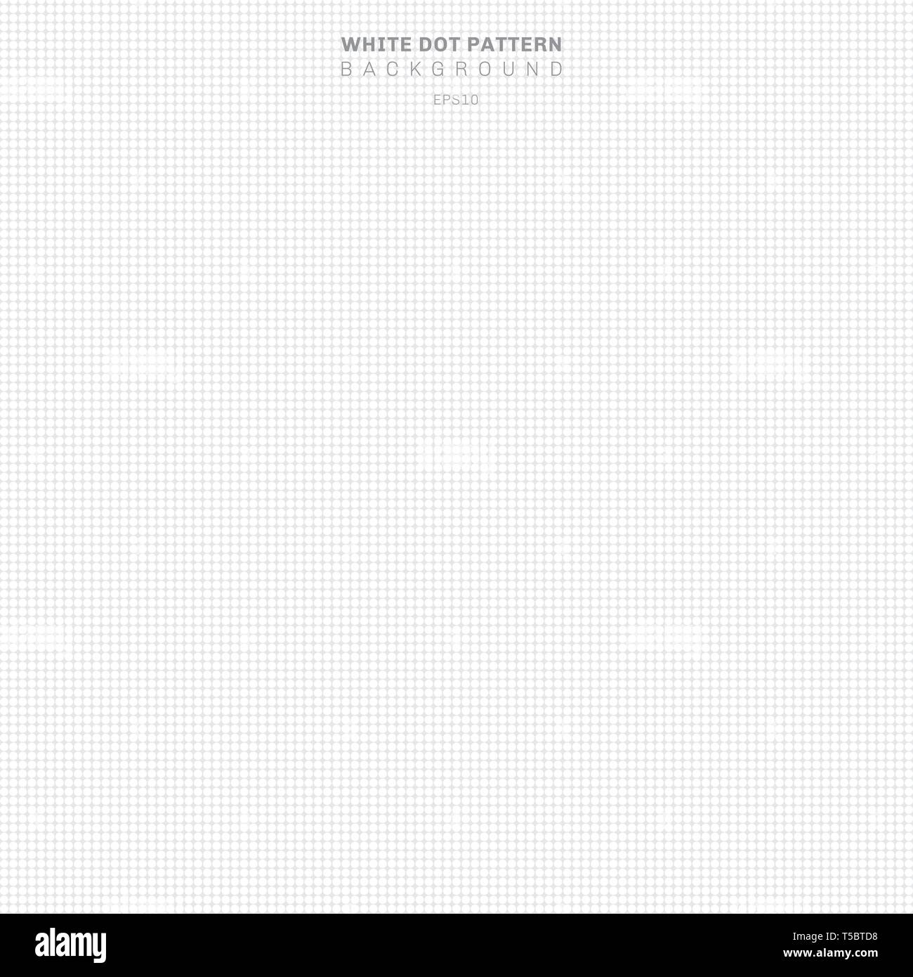 Abstract white dots pattern on gray background. Circles seamless texture. Halftone dotted. Vector illustration Stock Vector