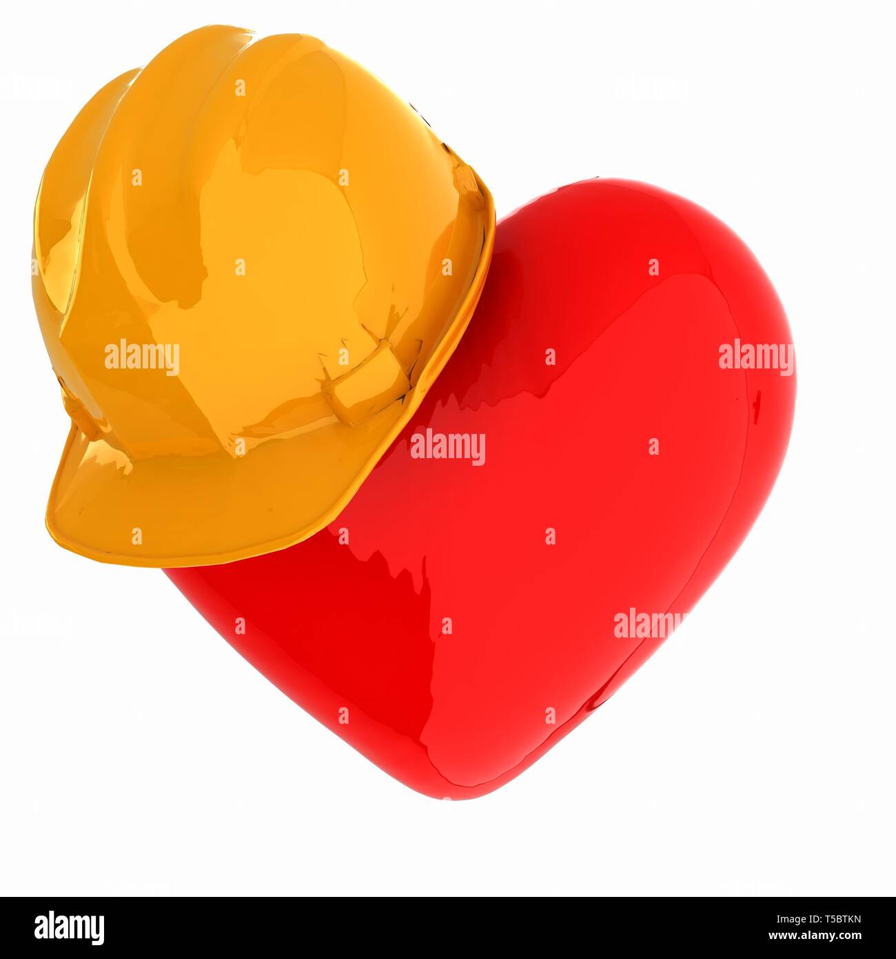 hard hat on heart Stock Photo Alamy