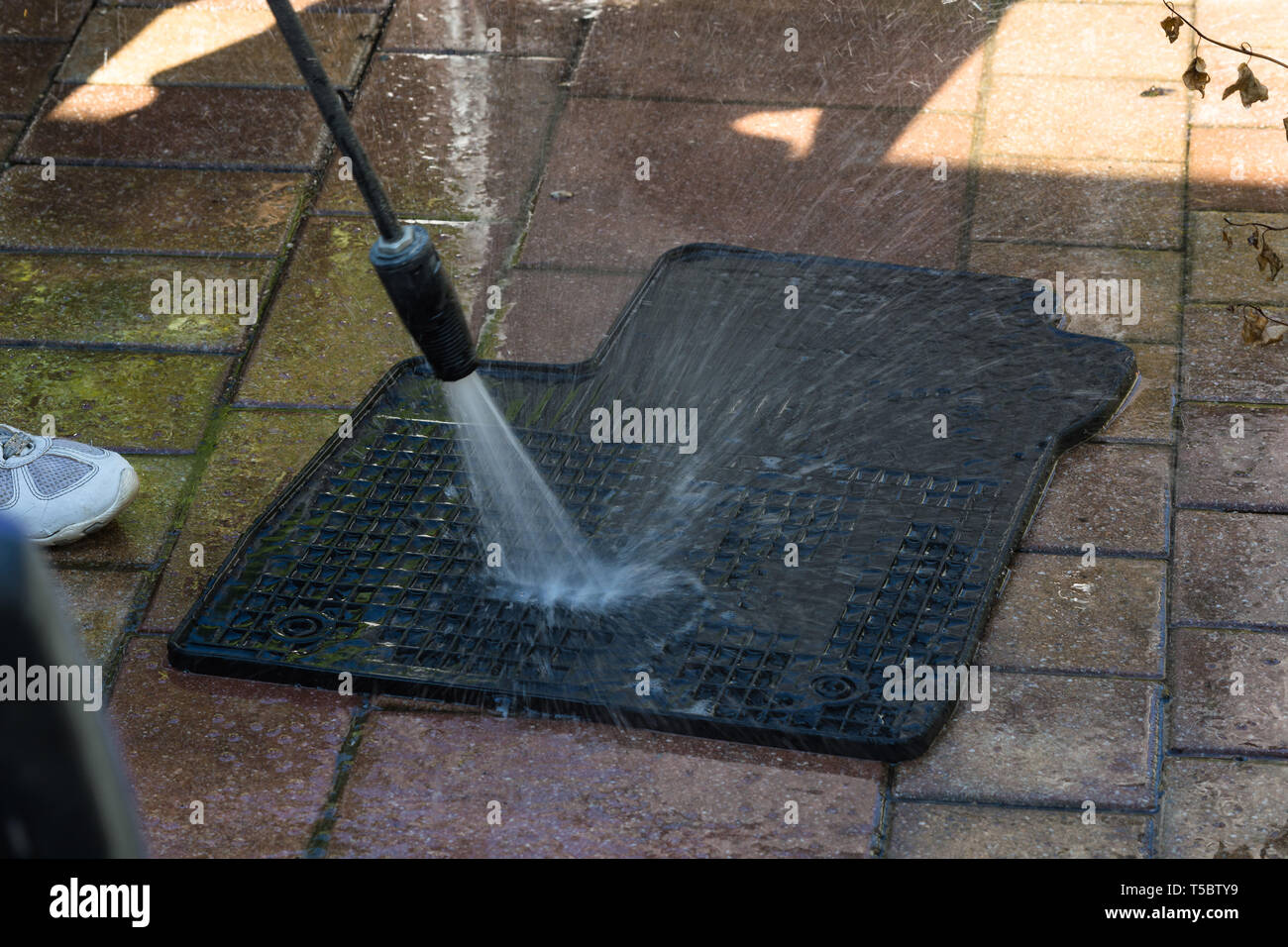 Details of car cleaning cleaning woman in the professional cleaning