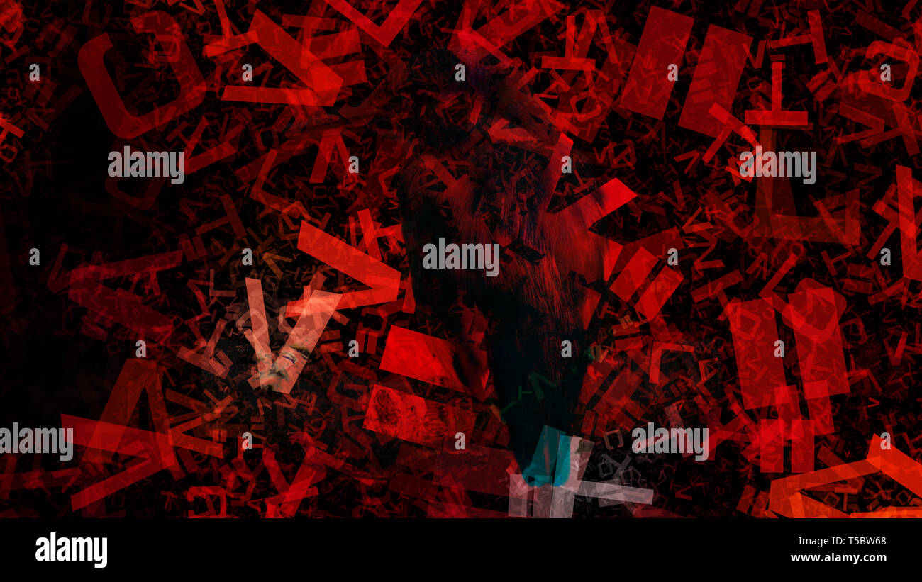 Cool Red Chaotic Alphabet Letters Texture Image Stock Photo - Alamy