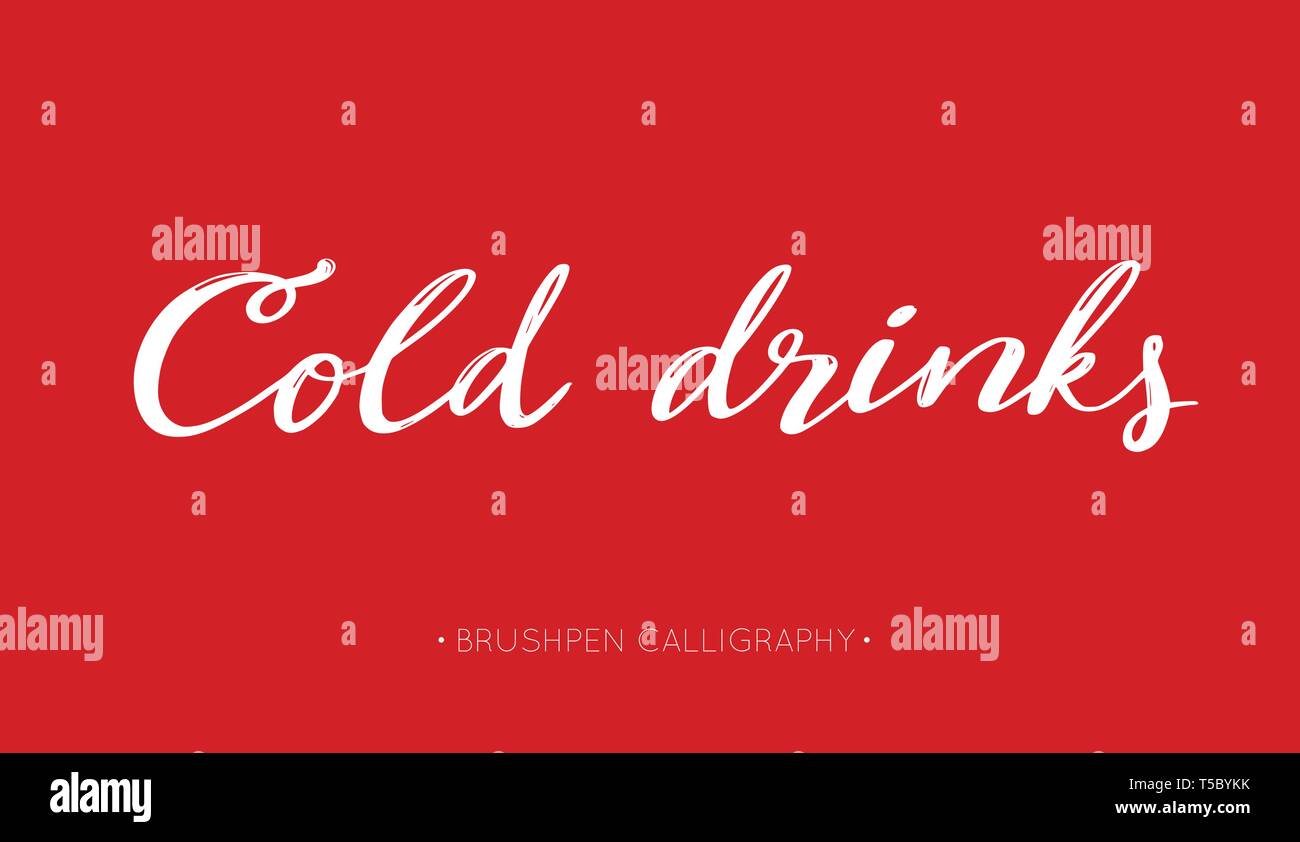 Cold drinks vector handwritten Calligraphy for summer drinks and