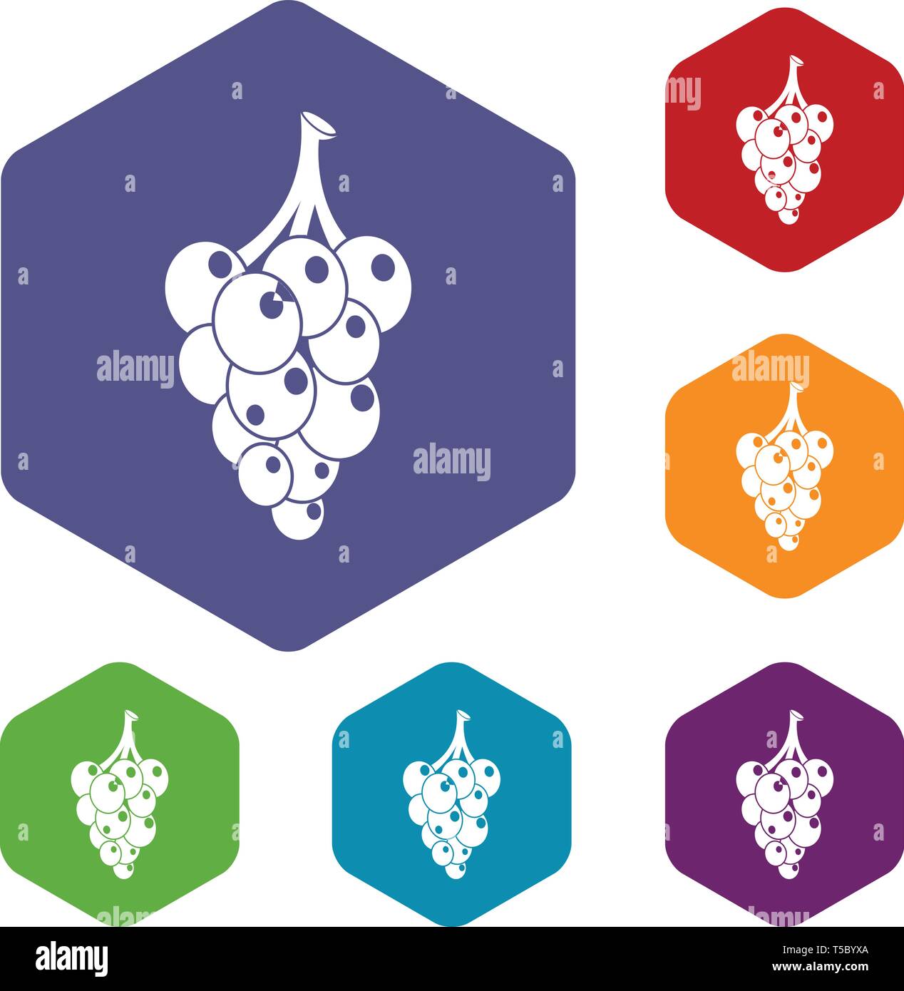 Grape icons vector hexahedron Stock Vector