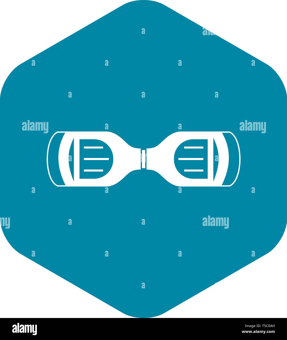 Hoverboard gyro pod top view icon, simple style Stock Vector