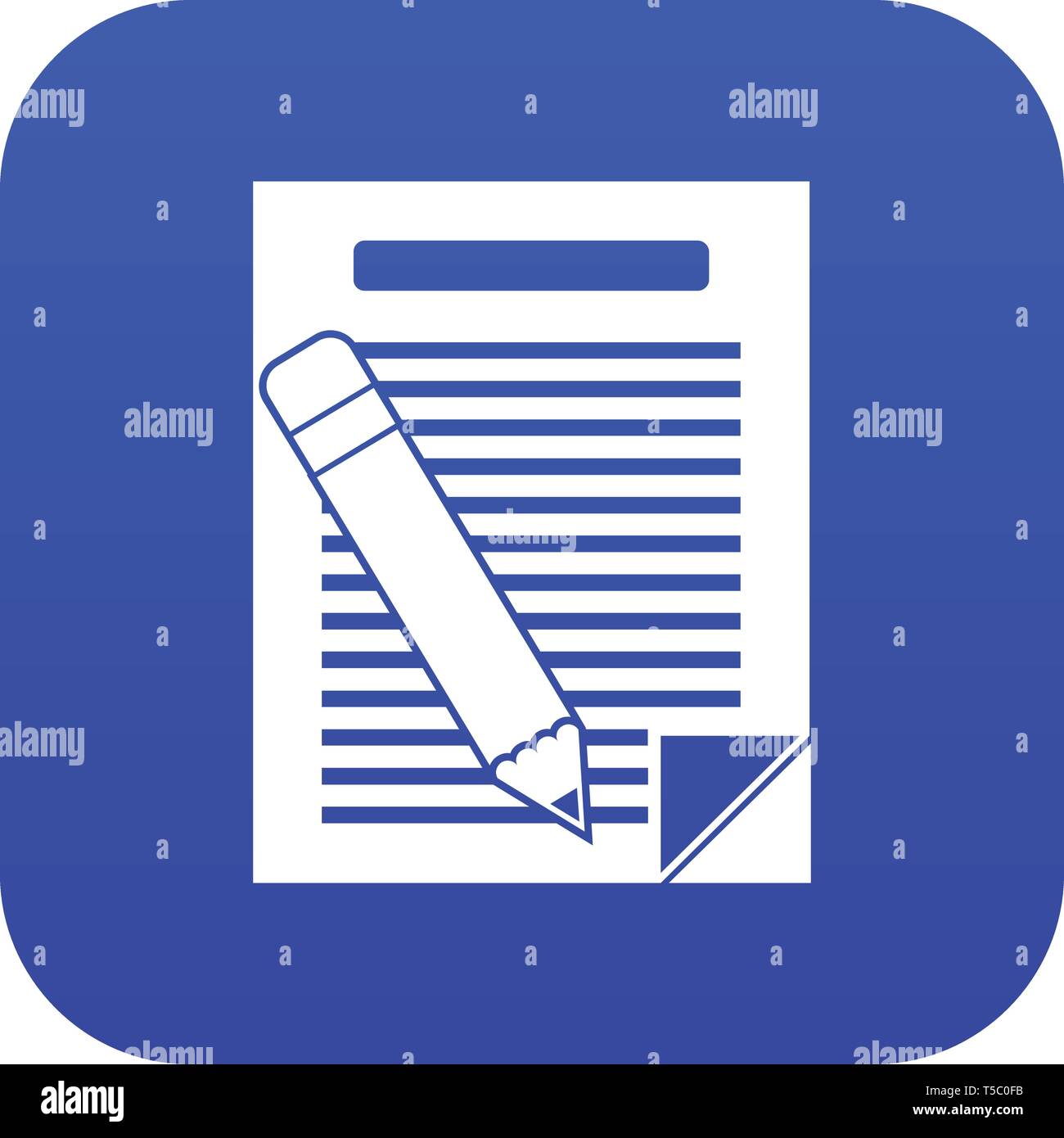 Paper and pencil icon digital blue Stock Vector Image & Art - Alamy