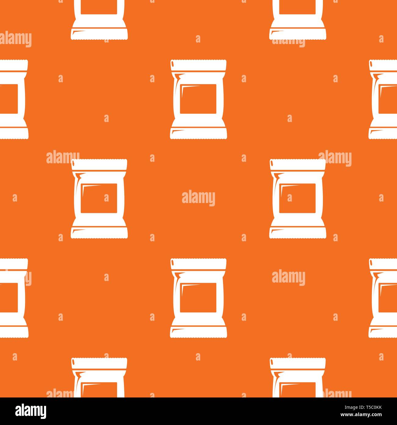 Food snack pillow bag pattern vector orange Stock Vector