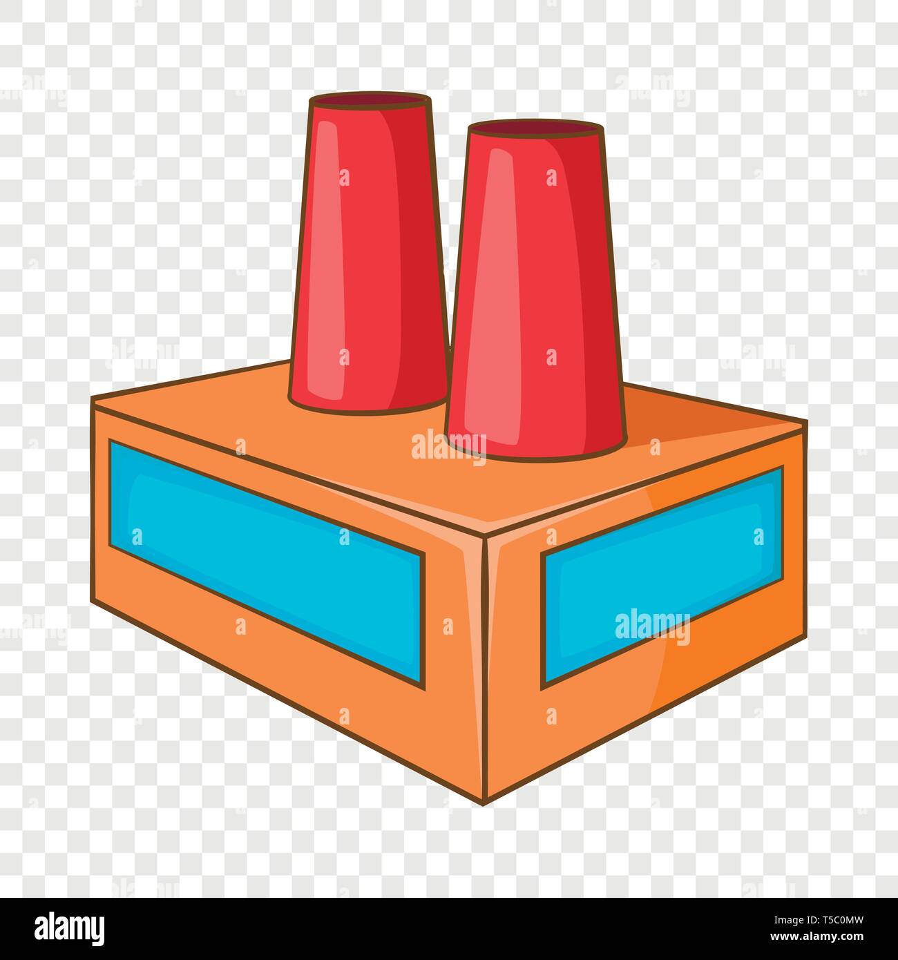Factory icon, flat style Stock Vector