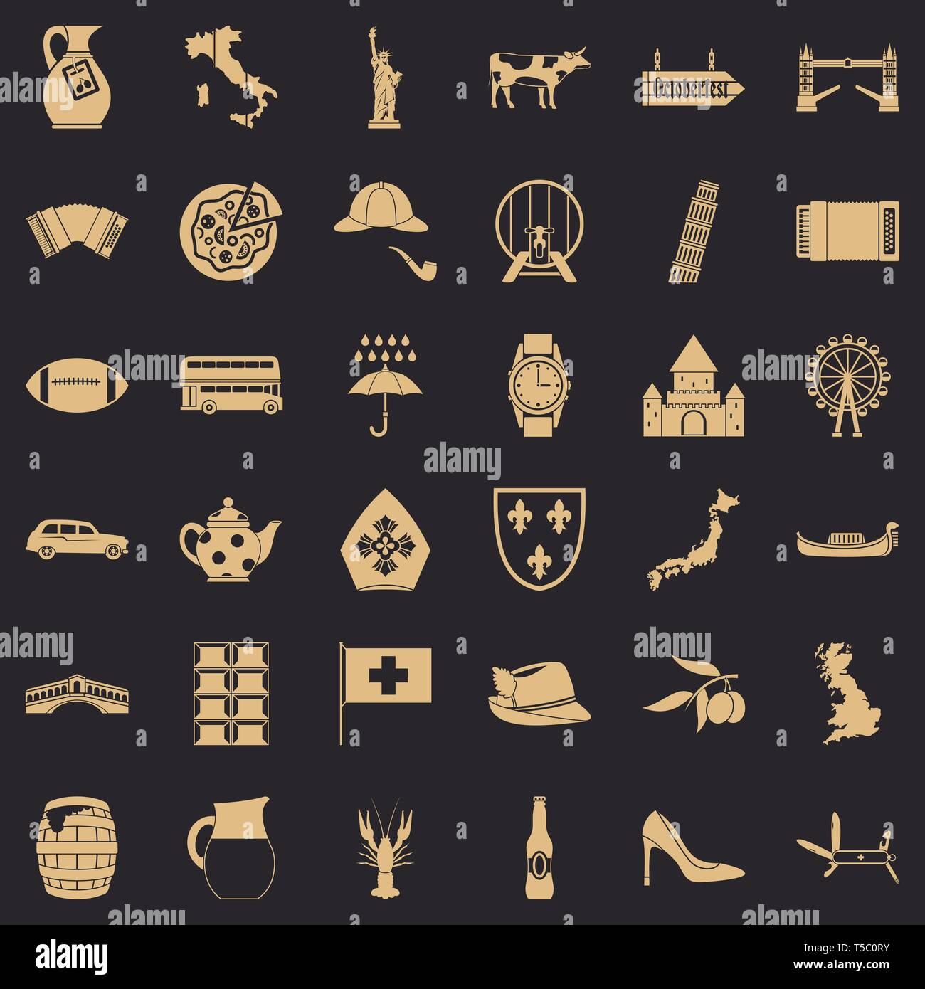 Tourist icons set, simple style Stock Vector Image & Art - Alamy