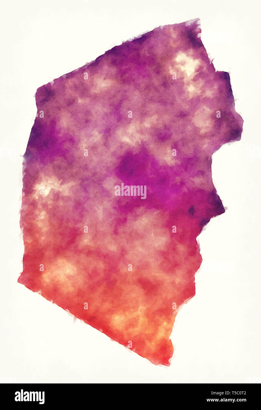 Stann Creek district watercolor map of Belize Stock Photo - Alamy