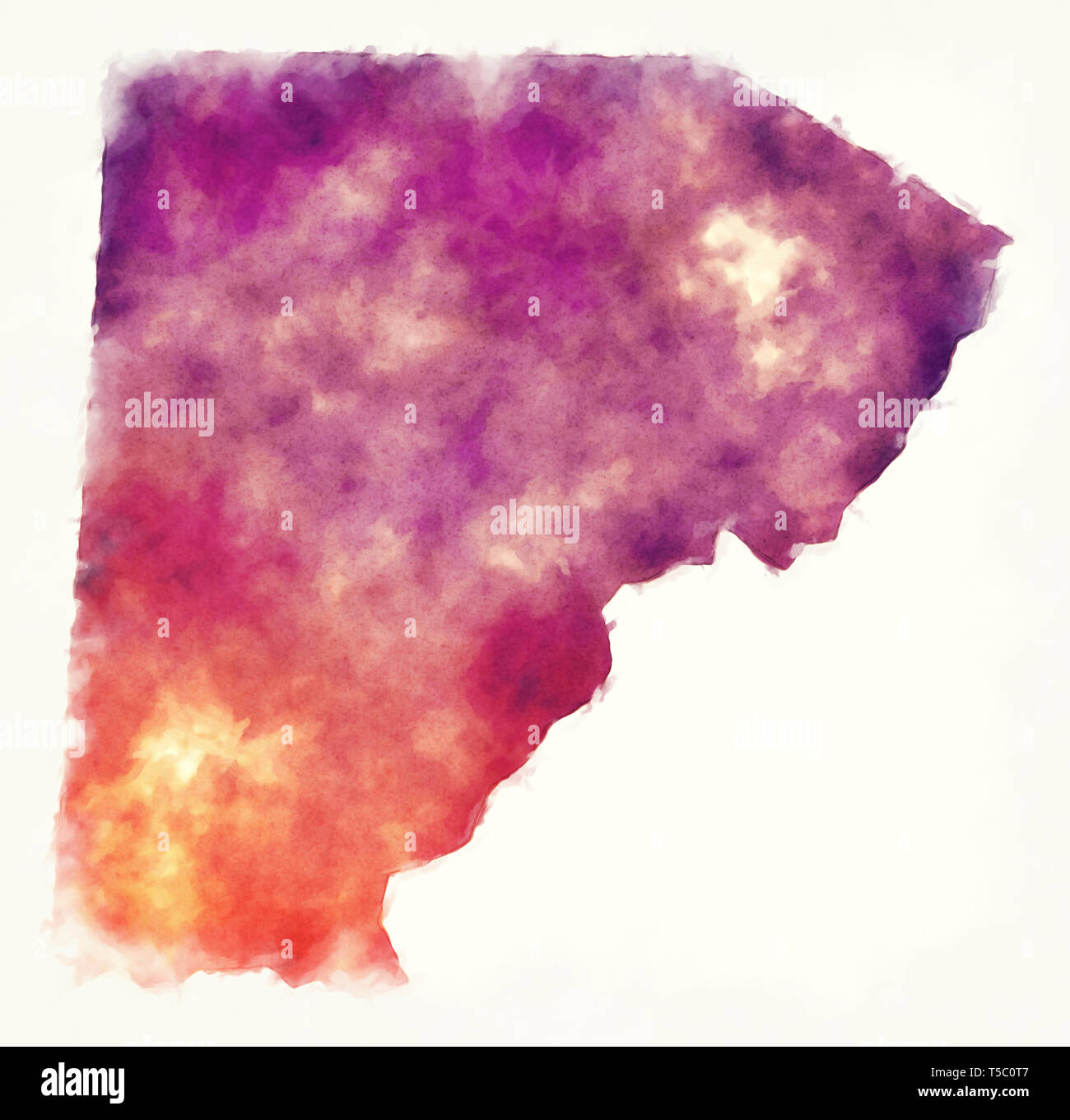 Toledo district watercolor map of Belize Stock Photo - Alamy