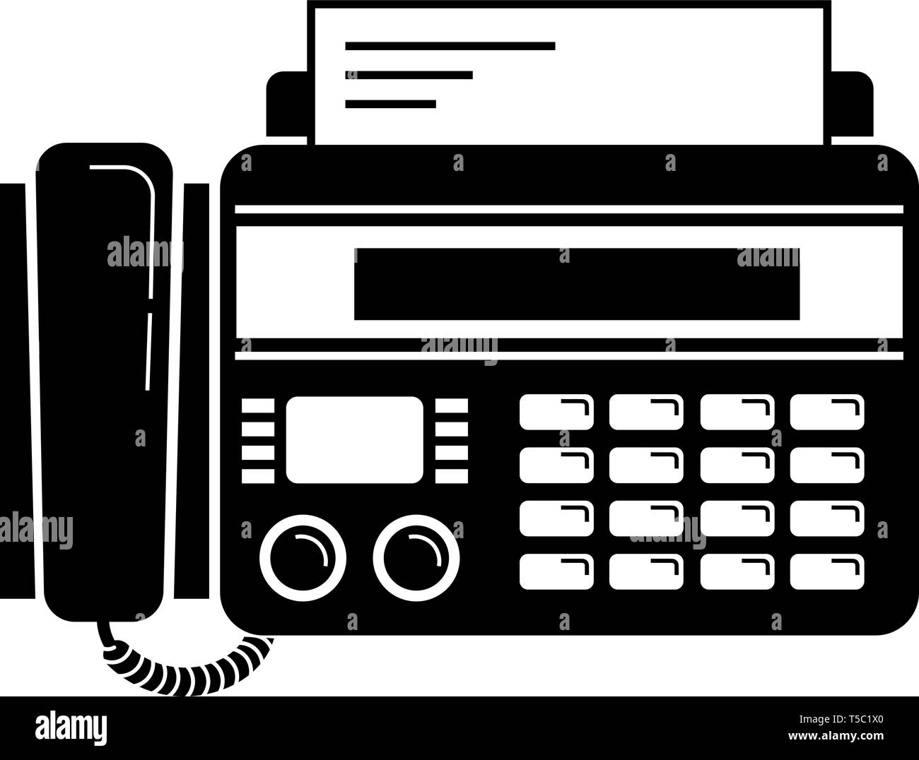 Phone fax top view icon, simple style Stock Vector