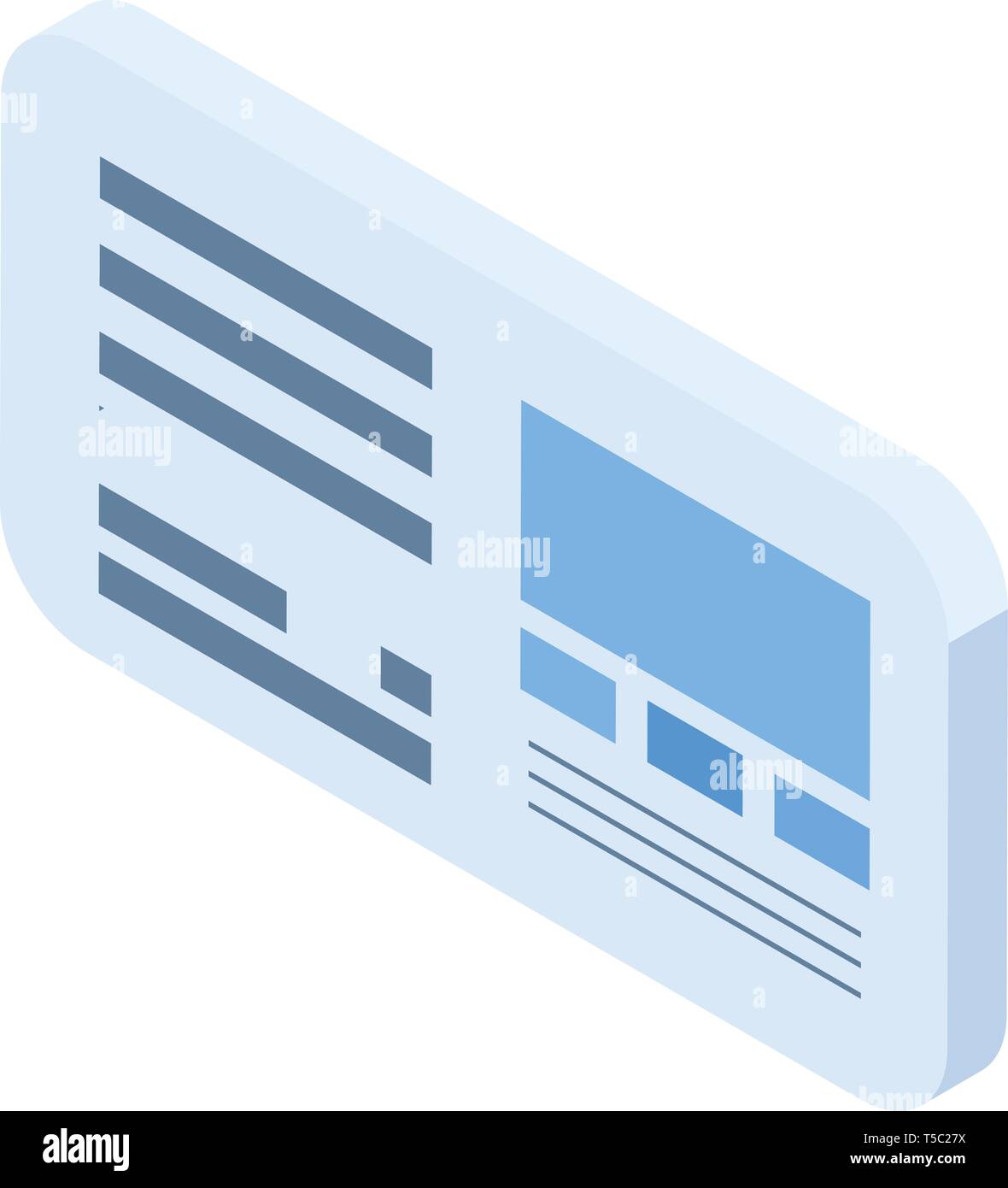 Web page icon, isometric style Stock Vector