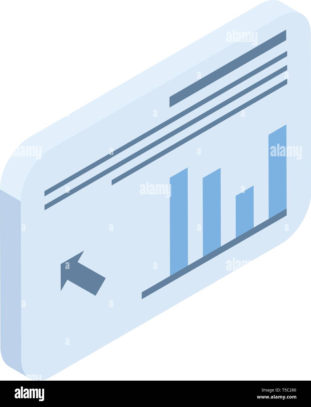 Graph web chart icon, isometric style Stock Vector