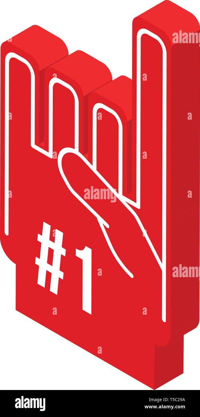 Hand baseball fan icon, isometric style Stock Vector