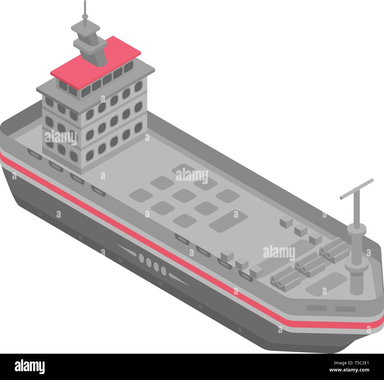 Military ship icon, isometric style Stock Vector