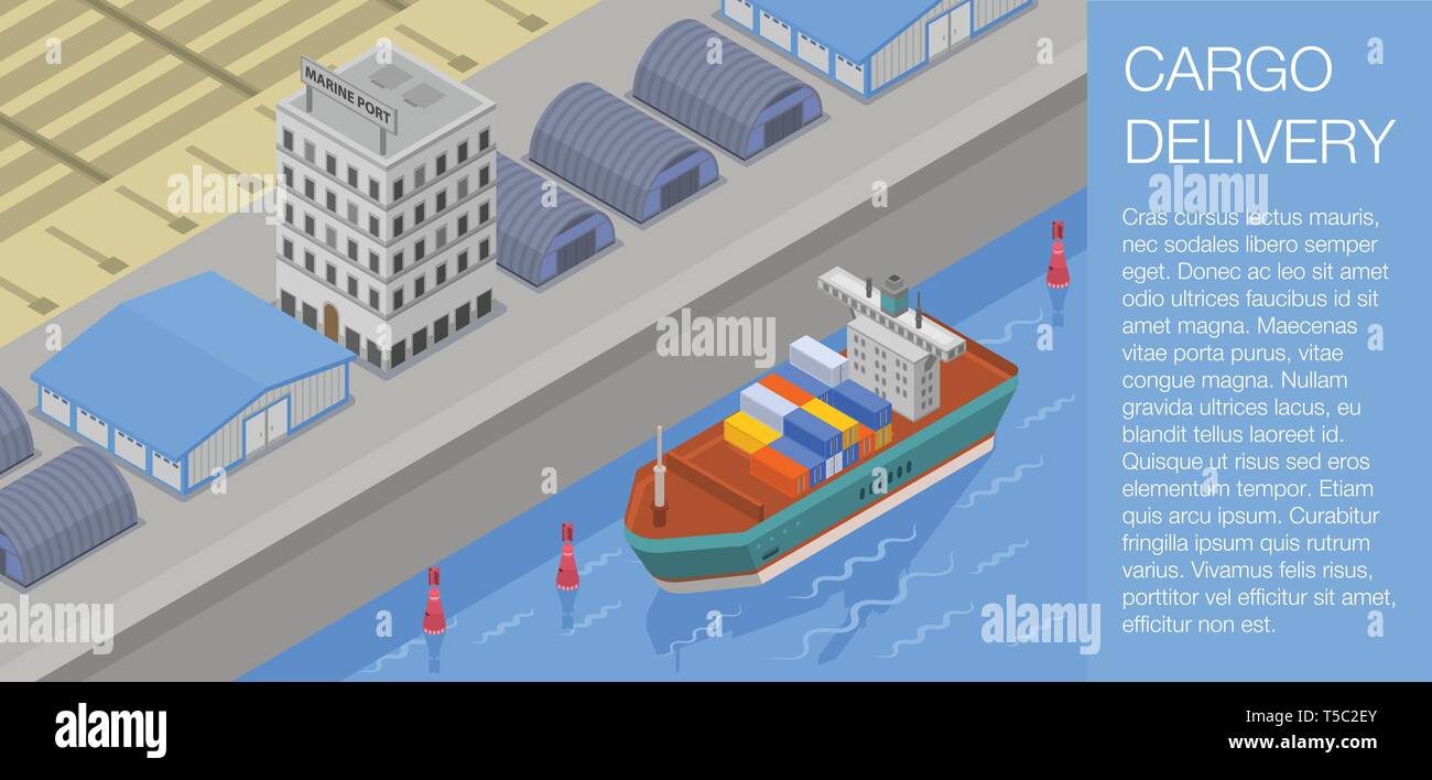 Cargo delivery concept banner, isometric style Stock Vector Image & Art ...