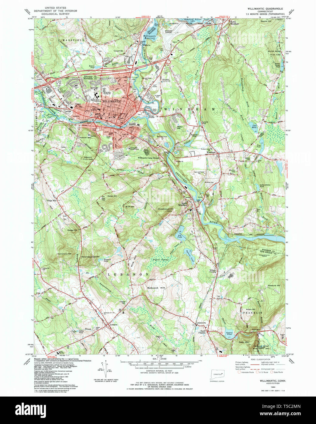 Willimantic Map Map of willimantic hi-res stock photography and images - Alamy