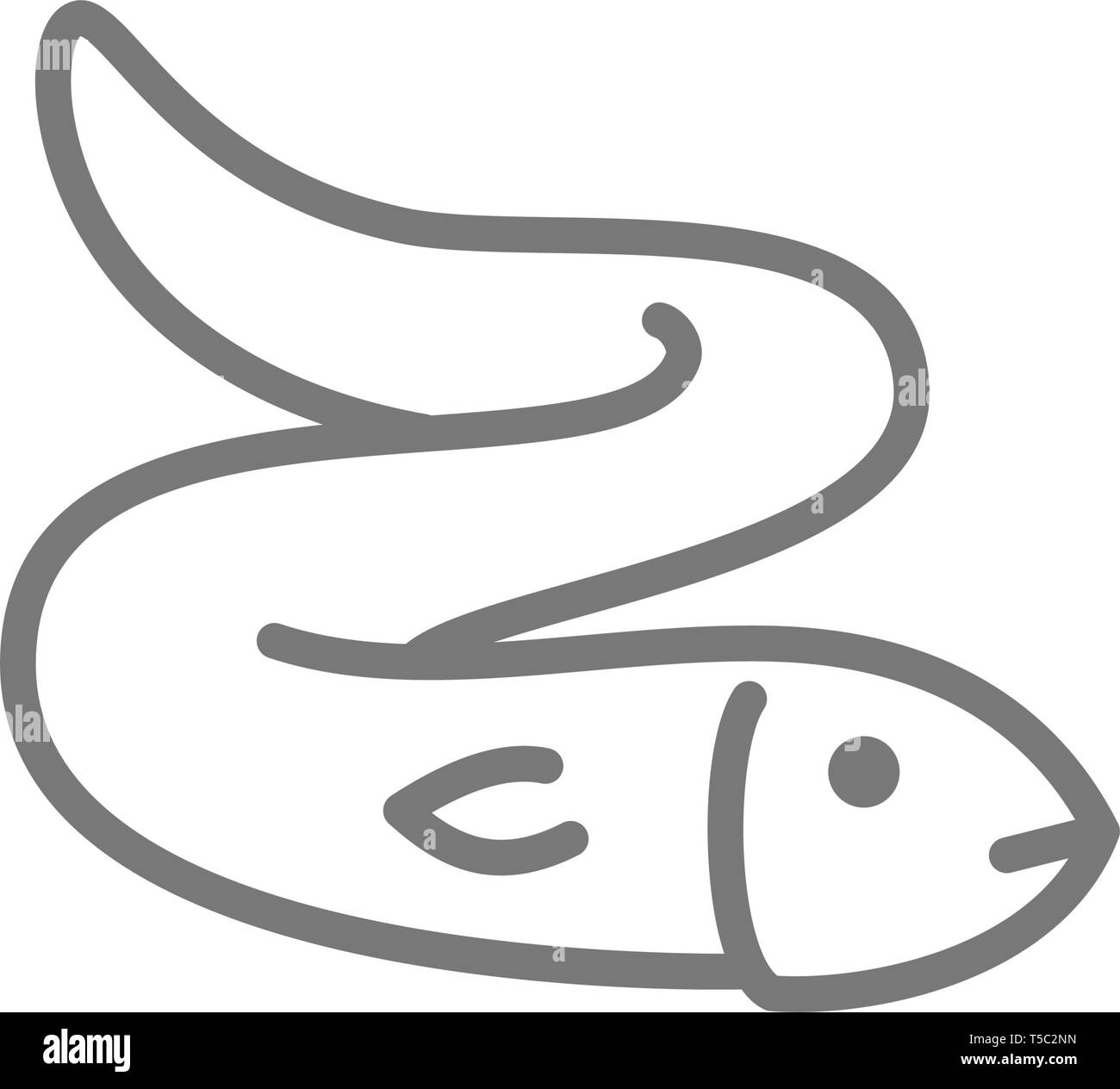 Eel, fish, aquatic animal line icon. Stock Vector