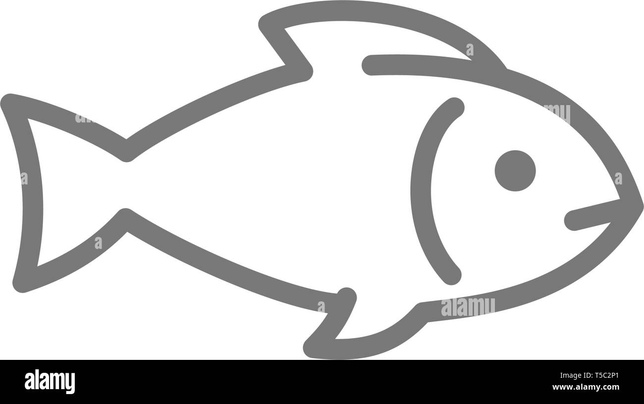 Fish, aquatic animal line icon Stock Vector Image & Art - Alamy