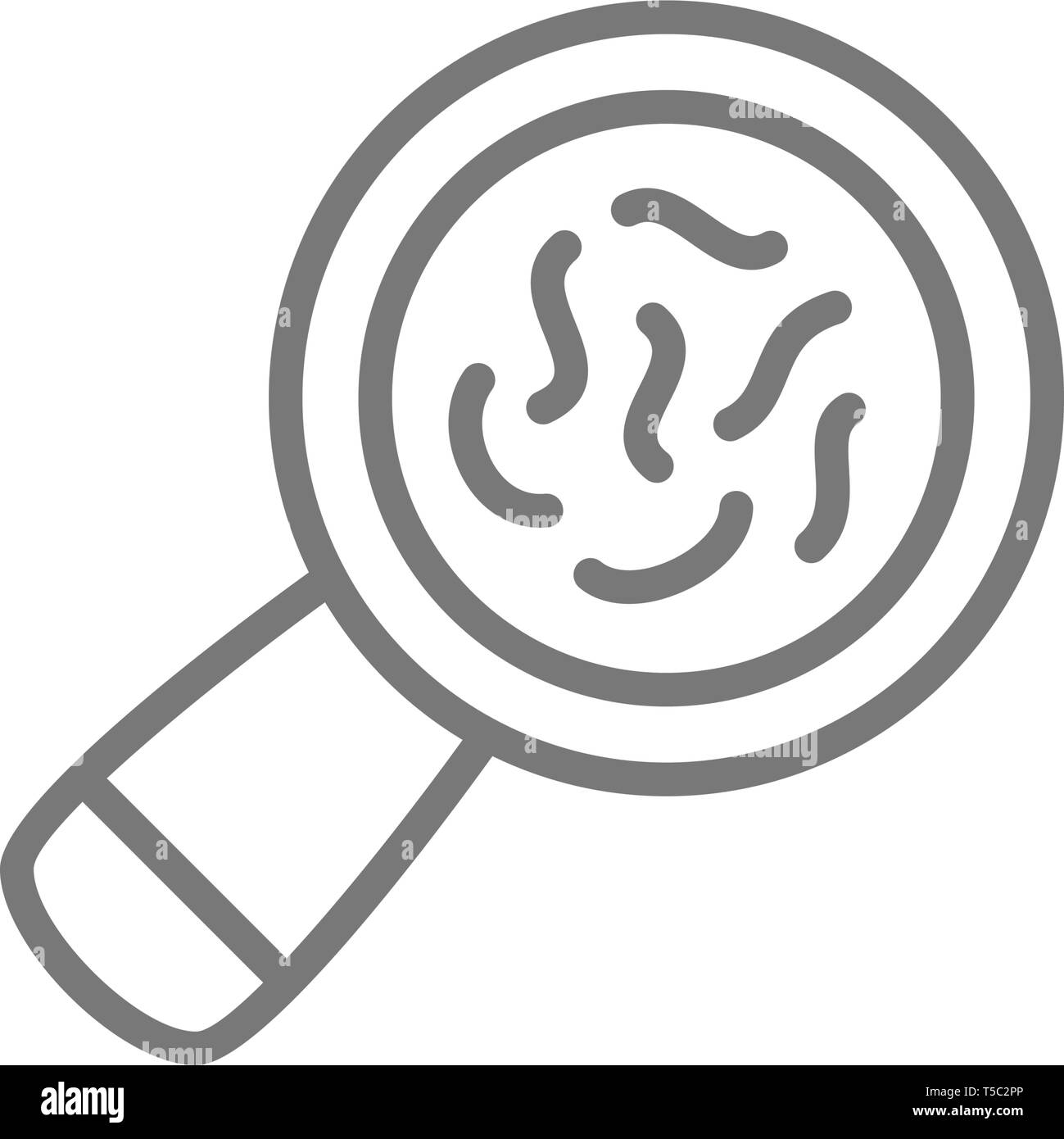 Bacteria under magnifying glass line icon Stock Vector Image & Art - Alamy